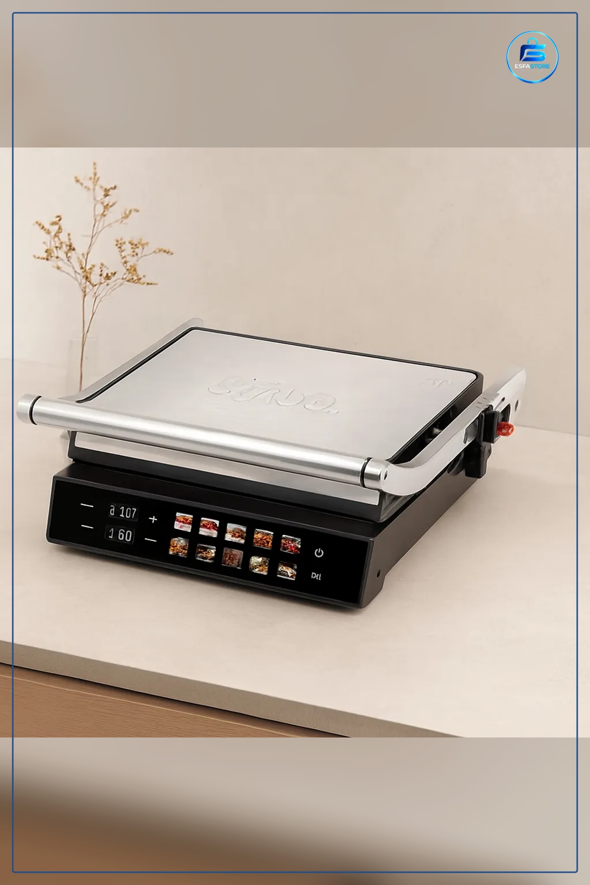 Izgara ve Tost Makinesi 4 Dilim 2000W Yapışmaz Dokunmatik Ekranlı Metal Gövdeli Kompakt Mutfak