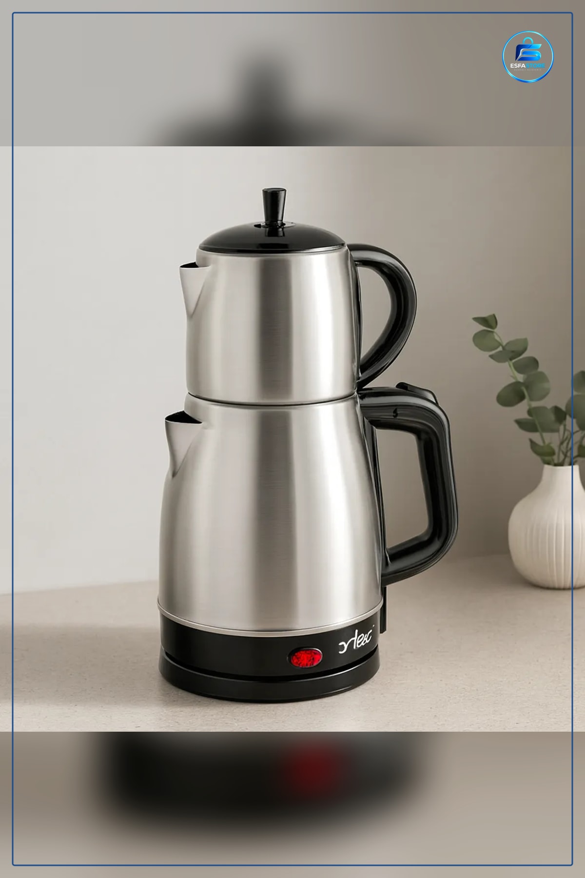 Çay Makinesi 2in1 Çaycı Kettle 1,7 L 0,7 Paslanmaz Çelik Elektrikli Ev Ofis Mutfak