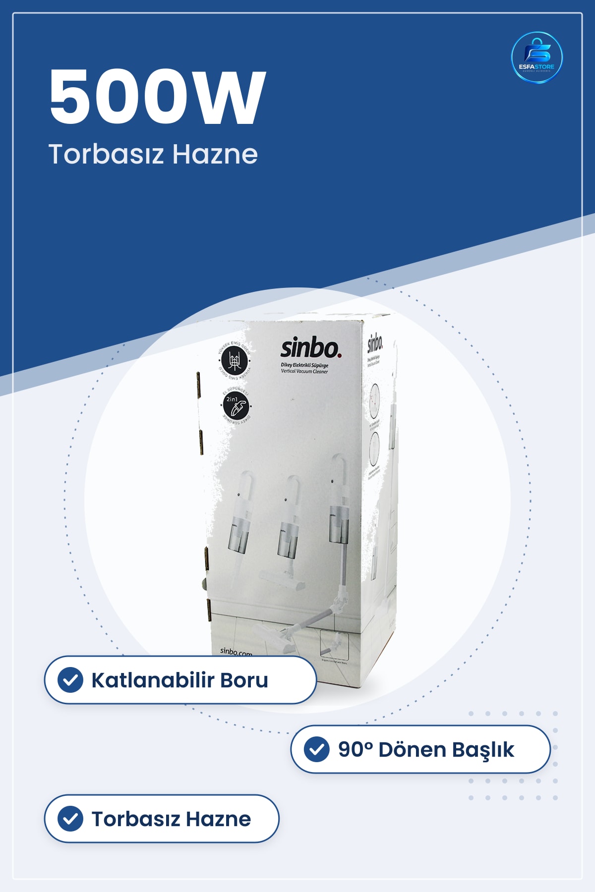 Dik Süpürge 500W Elektrikli Katlanabilir Boru ° Dönen Başlık Pratik Hazne Ev Ofis Araç Hafif