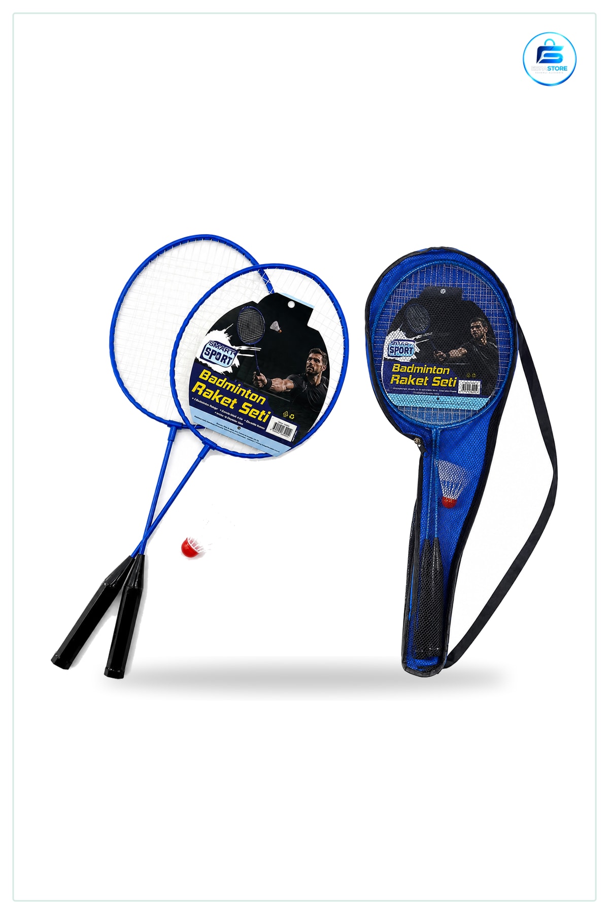 Badminton Seti Çantalı Hafif Raketli Taşıma Çantası Dahil Park Spor Oyunu Kolay Taşınır