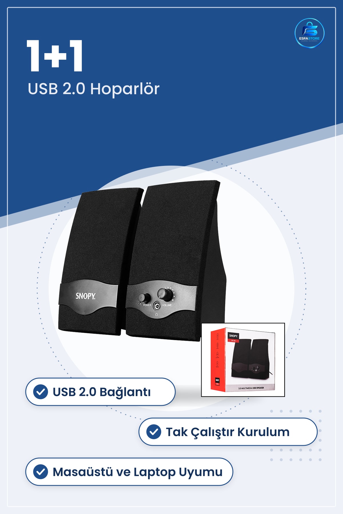 USB 2.0 Multimedya Hoparlör Seti 1+1 Kablolu Masaüstü Bilgisayar Laptop Kompakt Ses Sistemi