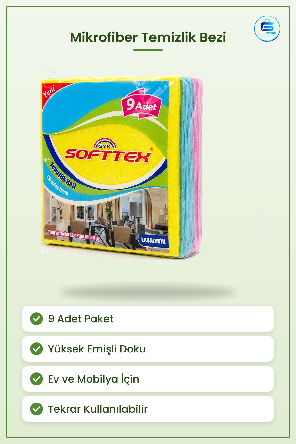 Mikrofiber Temizlik Bezi Renkli 9 Adet Yüksek Emişli Ev Mutfak Banyo Cam Mobilya Temizliği