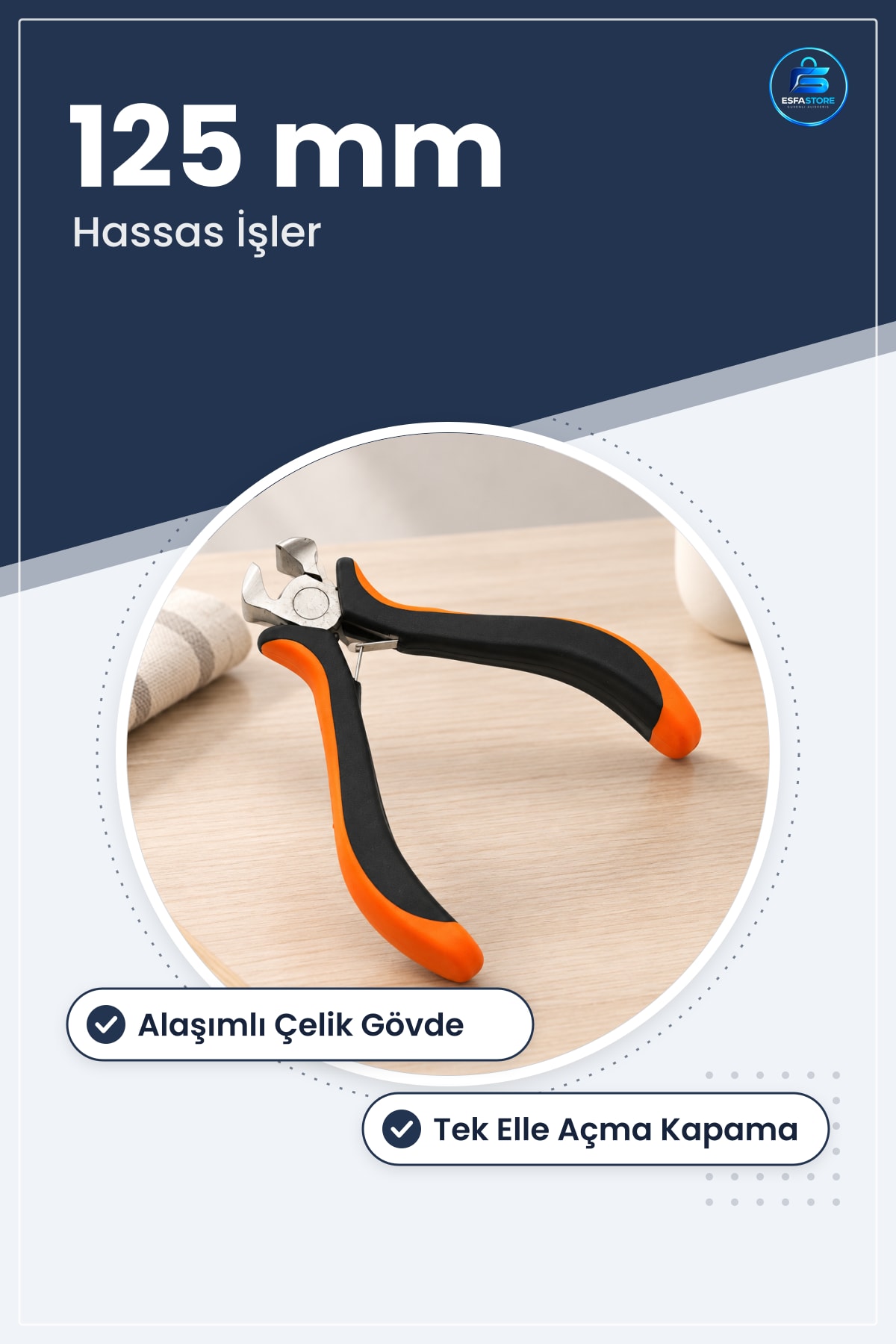 Mini Yaylı Kerpeten 125 mm Alışımlı Çelik Tel Kesici Hassas El Aleti Hırdavat Atölye