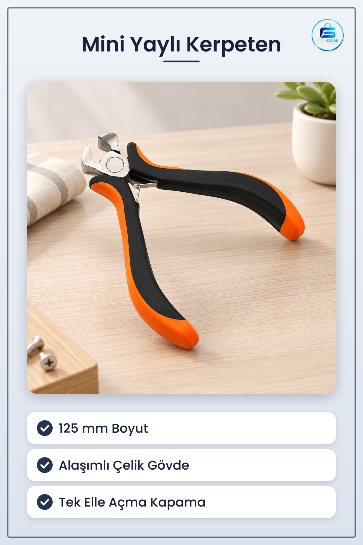 Mini Yaylı Kerpeten 125 mm Alışımlı Çelik Tel Kesici Hassas El Aleti Hırdavat Atölye