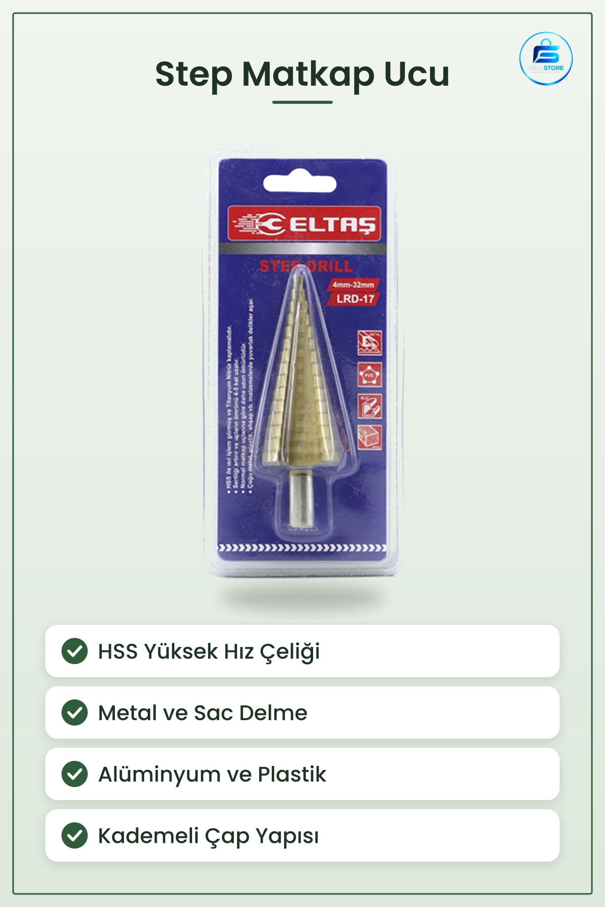 Step Matkap Ucu HSS Kademeli Metal Sac Alüminyum Plastik Delme Hassas Çap Genişletici