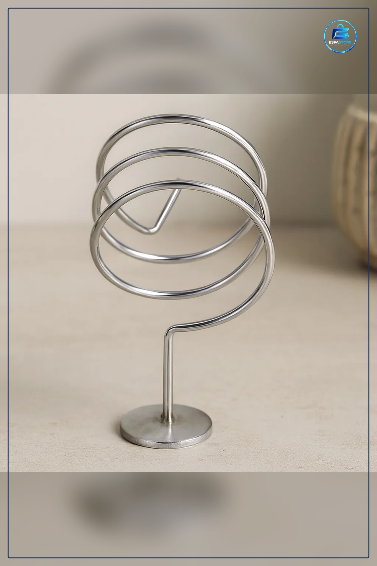 Fön Makinesi Askısı Banyo Düzenleyici Metal Spiral Tel Tezgah Üstü Saklama Gümüş Kuaför Çok Amaçlı