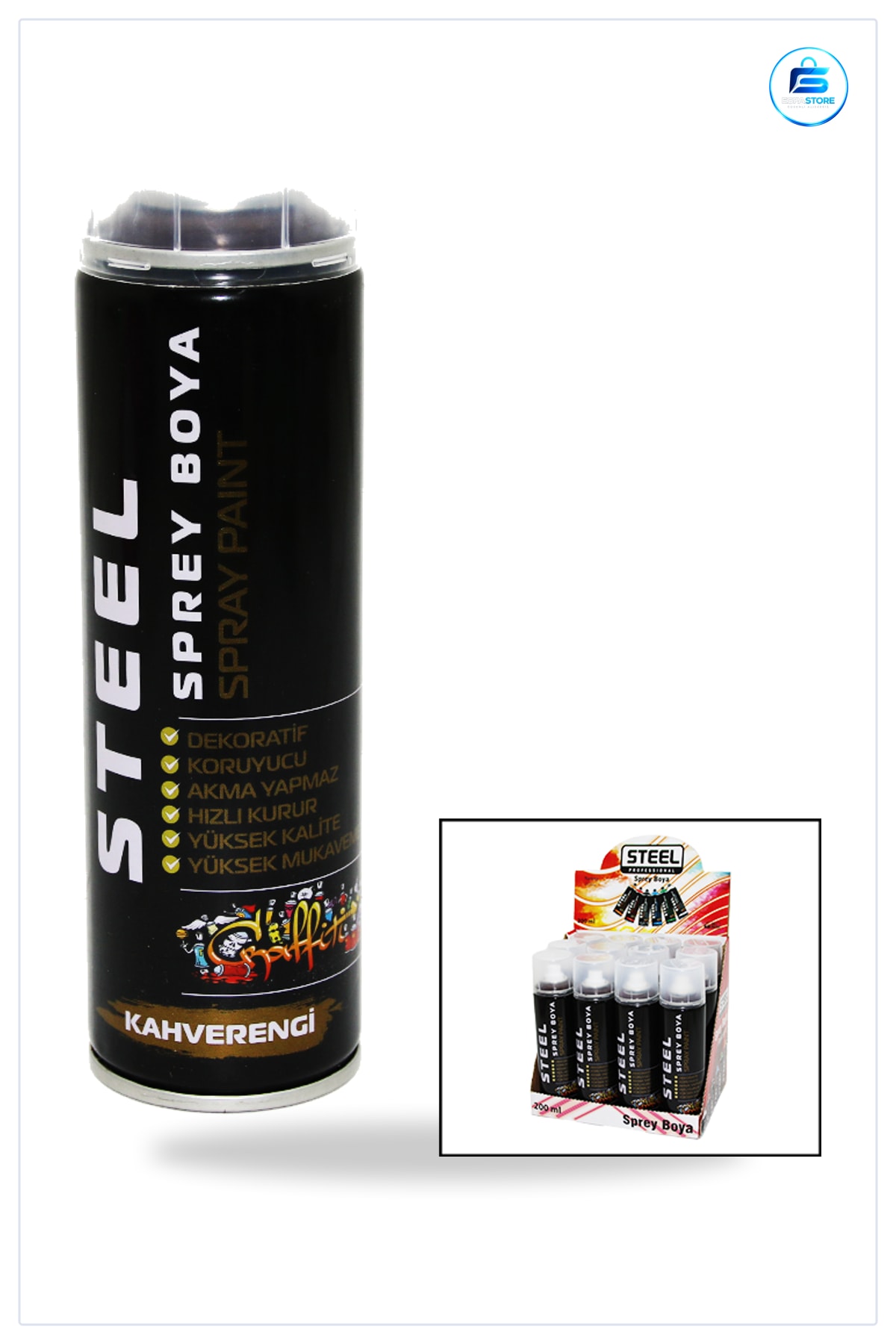 Sprey Boya Kahverengi 200ml Aerosol Metal Ahşap Plastik Yüzey Boyası Hızlı Kuruyan Hobi Tadilat