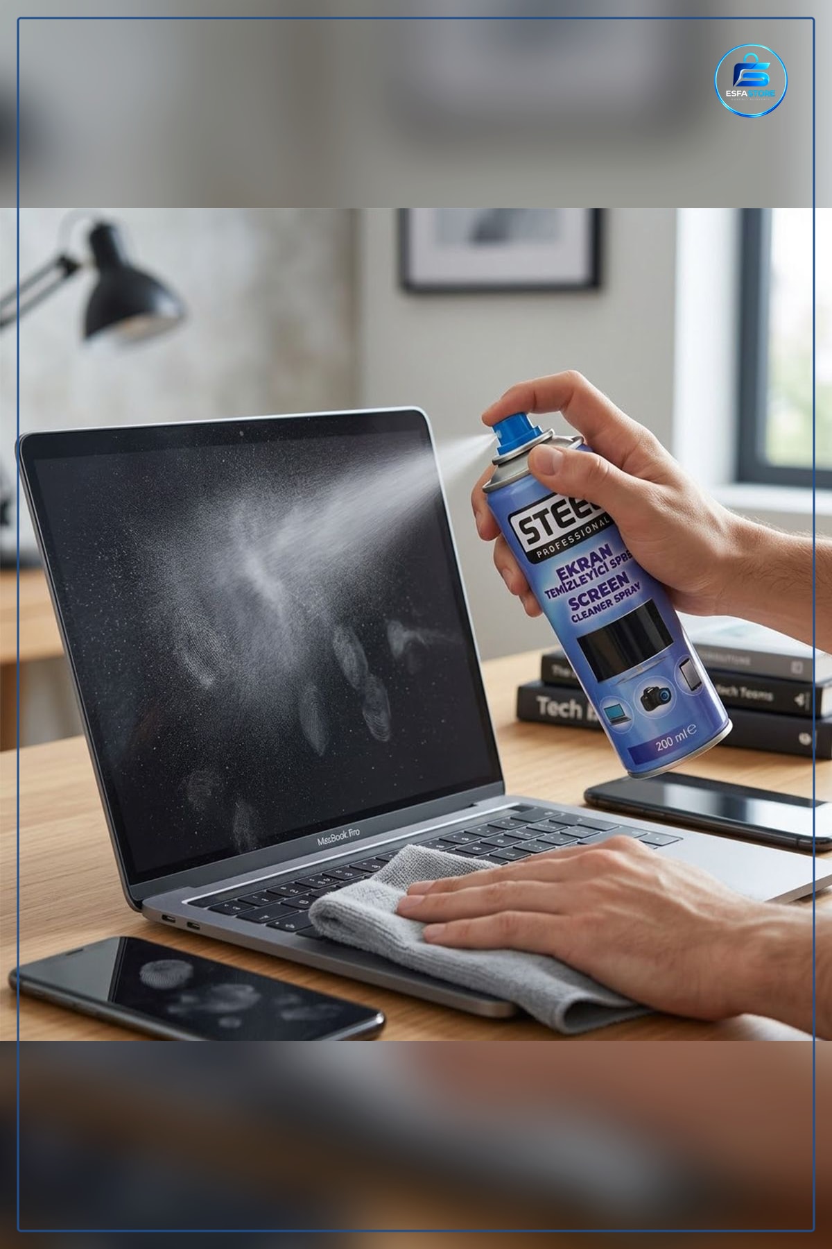 Ekran Temizleme Spreyi 200 ml TV Laptop Monitör İçin Su Bazlı Çizik Bırakmayan Temizleyici