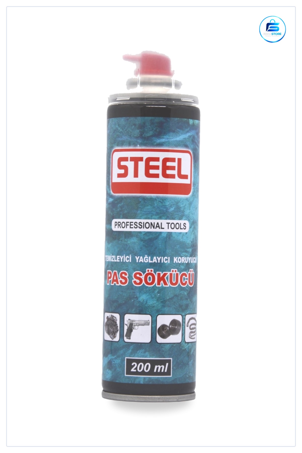 Pas Sökücü Sprey 200 ml Metal Yüzey Temizleyici Yağlayıcı Koruyucu Bakım Spreyi Cıvata Menşe