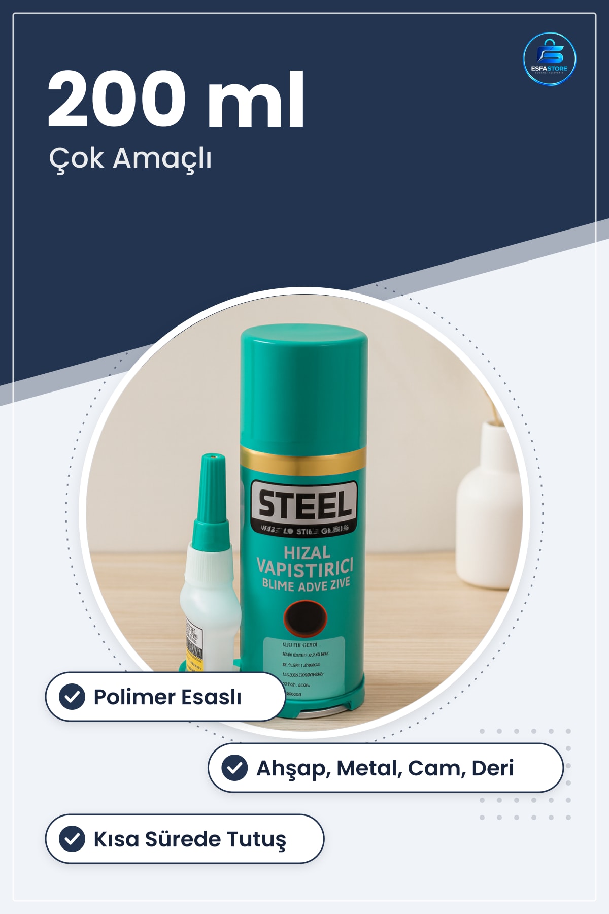 Hızlı Yapıştırıcı 200ml 35g Çok Amaçlı Polimer Esaslı Paket Ahşap Metal Cam Plastik Deri Kauçuk