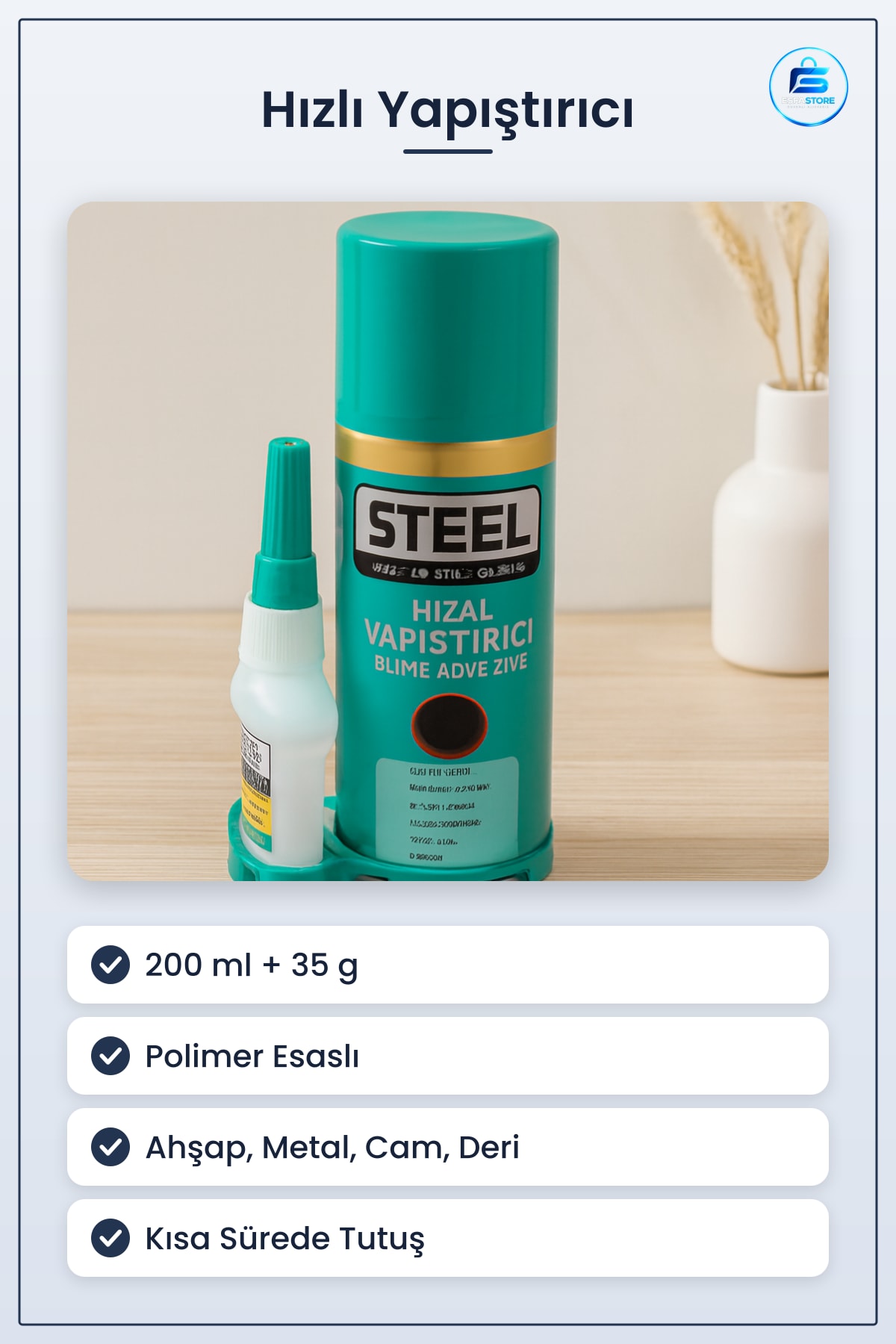 Hızlı Yapıştırıcı 200ml 35g Çok Amaçlı Polimer Esaslı Paket Ahşap Metal Cam Plastik Deri Kauçuk