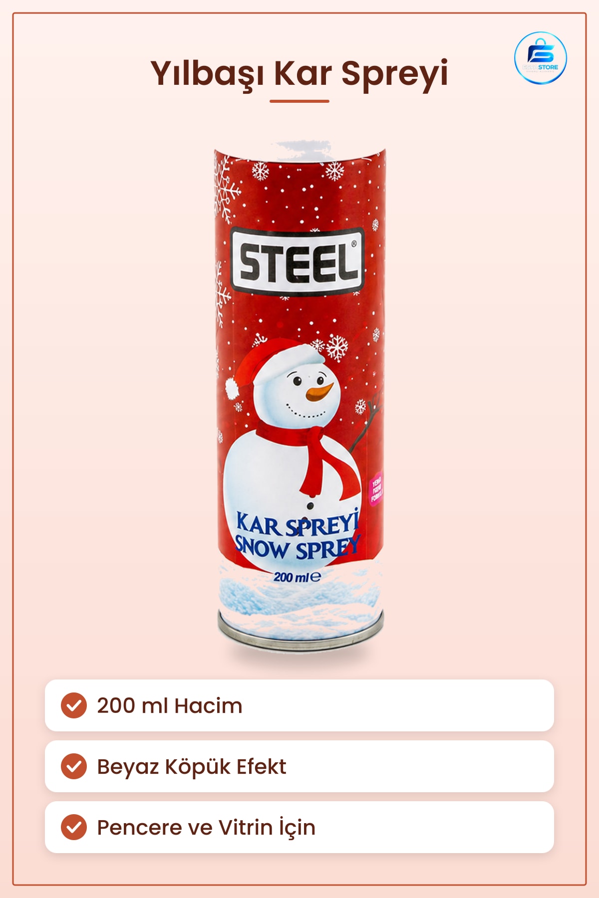 Kar Spreyi 200ml Yılbaşı Dekoratif Efekt Pencere Camı Yazı Yazma Parti Dekorasyon Aerosol
