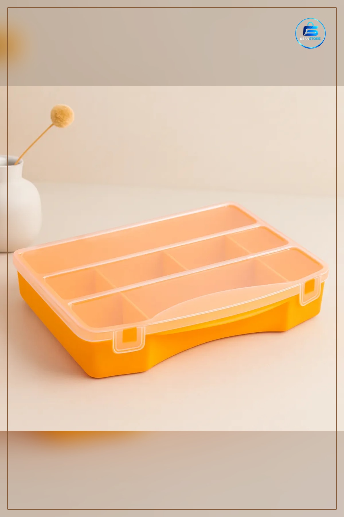Saklama Kutusu 8 Bölmeli Organizer 18x13x3.5 cm Şeffaf Kapaklı Plastik Vida Takı Kırtasiye Ofis