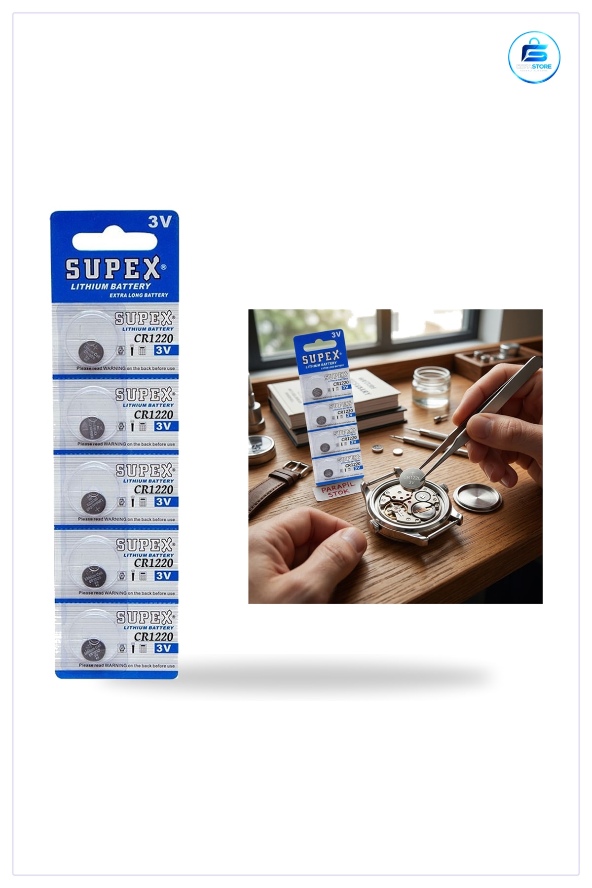 Düğme Pil CR1220 Lityum 3V Saat Kumanda Hesap Makinesi Uyumlu Metal Dış Gövdeli Uzun Raf Ömürlü