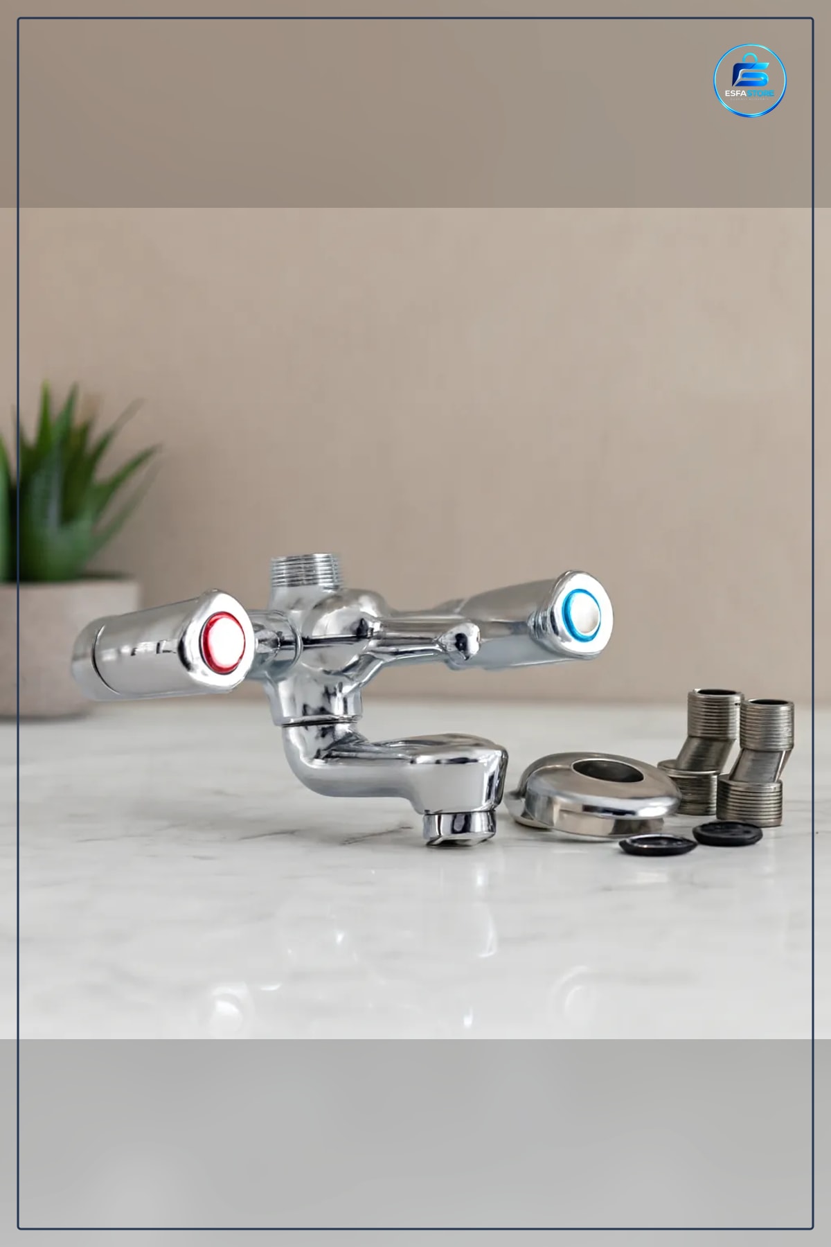 Klasik Banyo Bataryası Krom Pirinç Gövde Seramik Kartuşlu Çift Kollu Lavabo Musluu