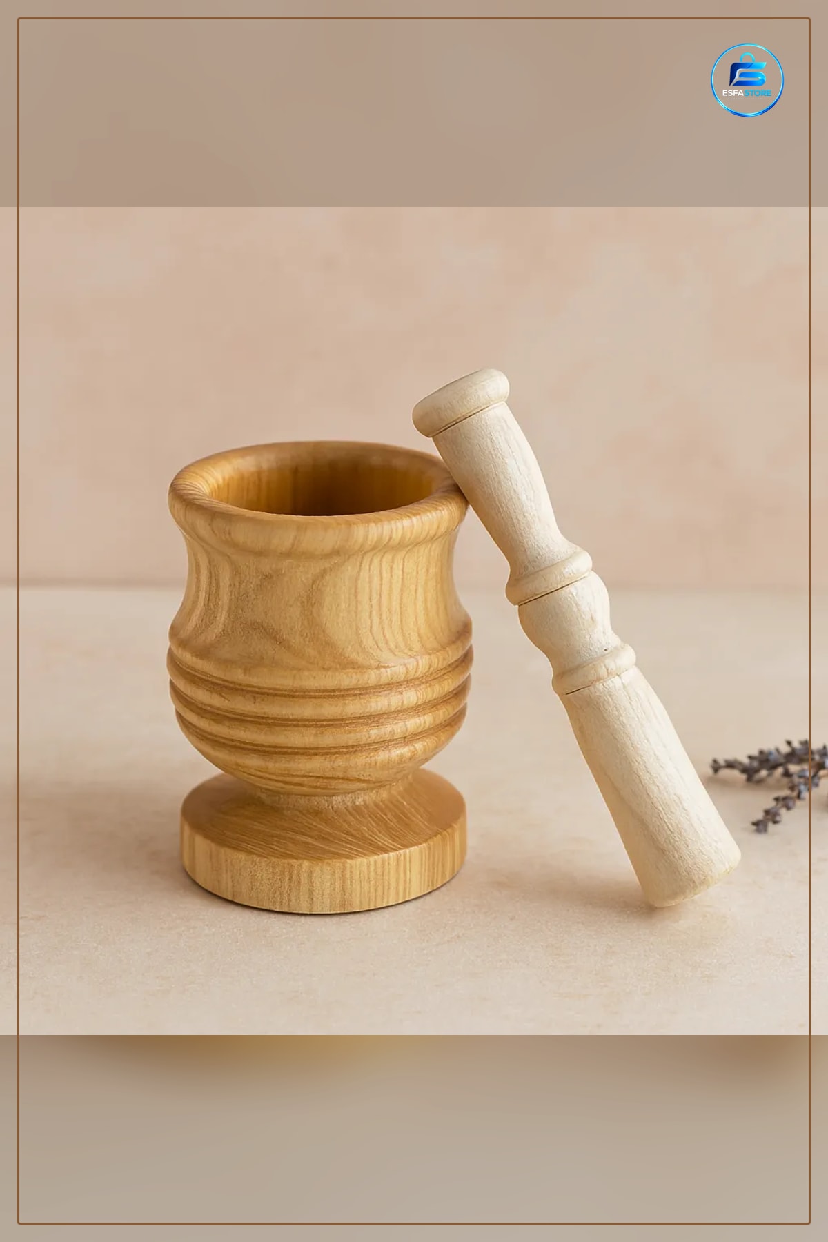 Ahşap Havan Sarımsak Dövecek 8.3×7×12 cm Büyük Boy Mutfak Baharat Ezme Sert Ağaç Doğal