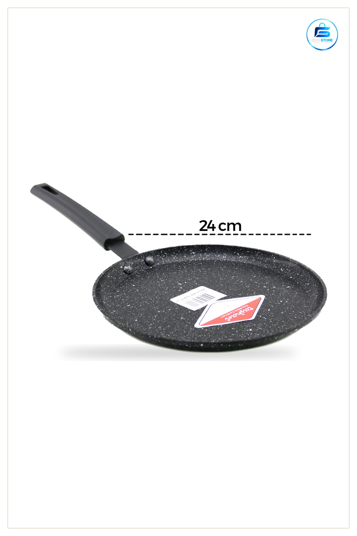 Döküm Krep Tava 24 cm Doğal Yapışmaz Yüzey Pancake Omlet Mutfak Pişirme Ocak ve Fırın Uyumlu
