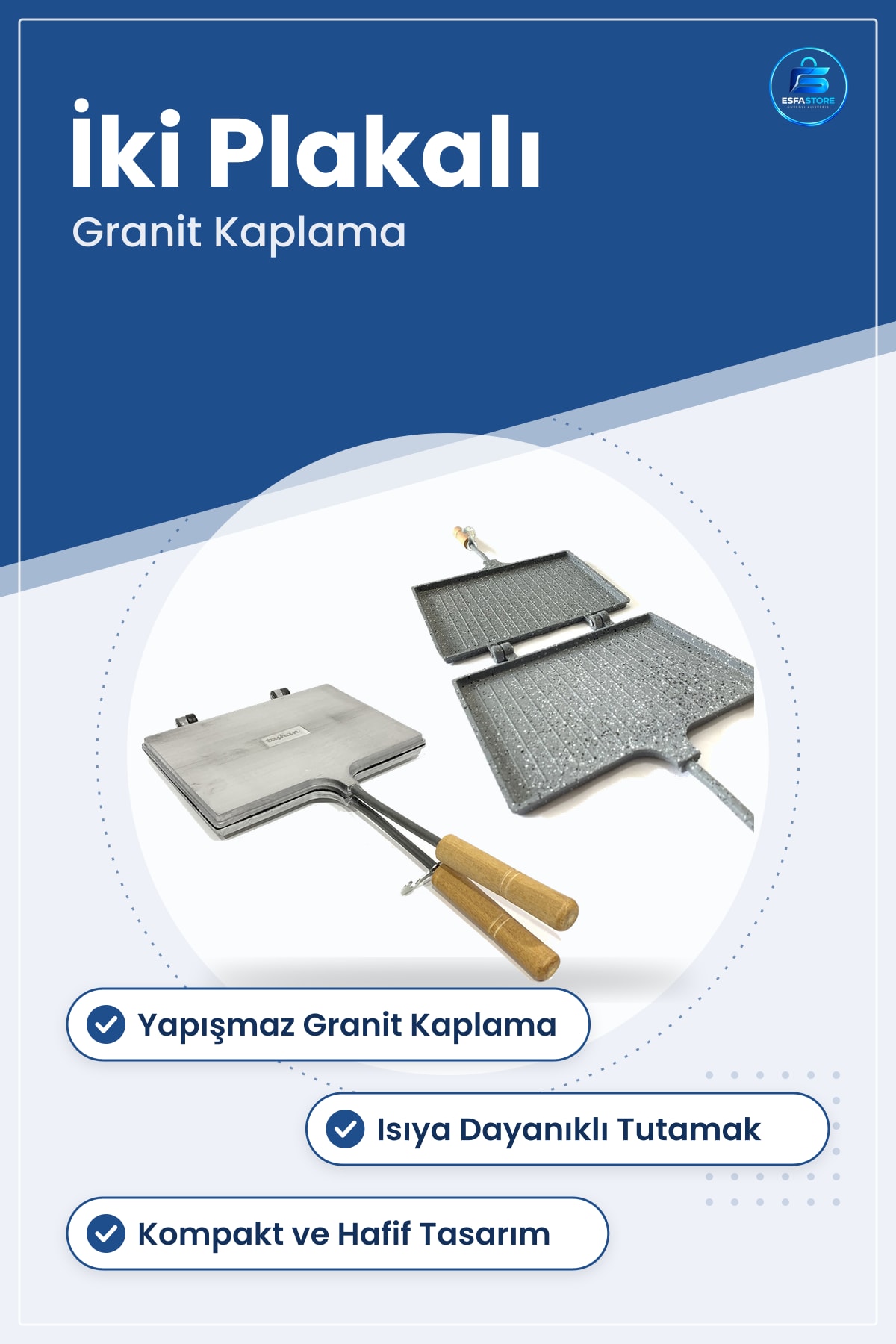 Granit Kaplamalı El Tost Makinesi Panini Izgara Yapışmaz Plaka Ev Mutfak Kahvaltı