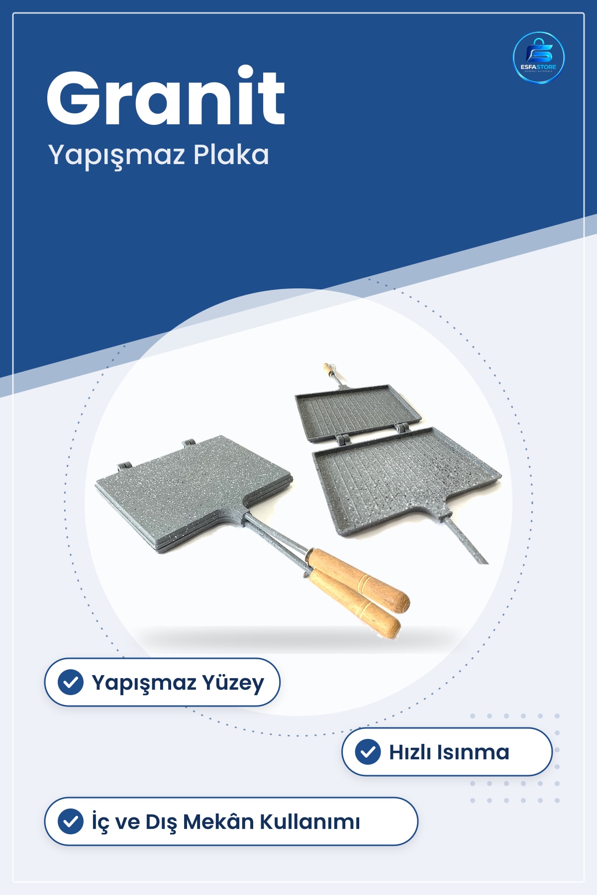 Granit Tost Makinesi İç Dış Yapışmaz Panini Sandviç Ev Kafe Mutfak Dayanıklı Kahvaltılık