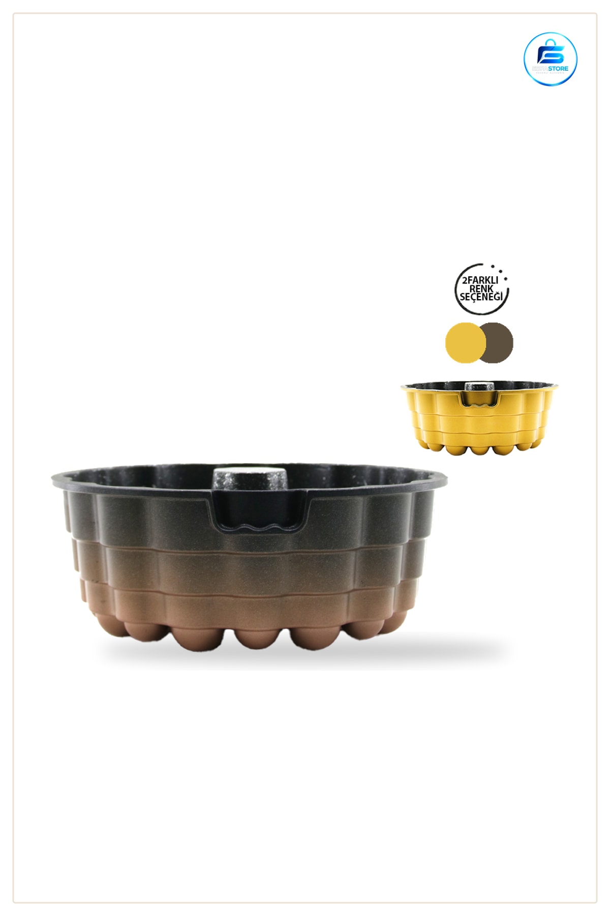 Göbekli Kek Kalıbı 26 cm Yuvarlak Bundt Pasta Fırın Mutfak Pişirme Aksesuarı 8 Derinlik