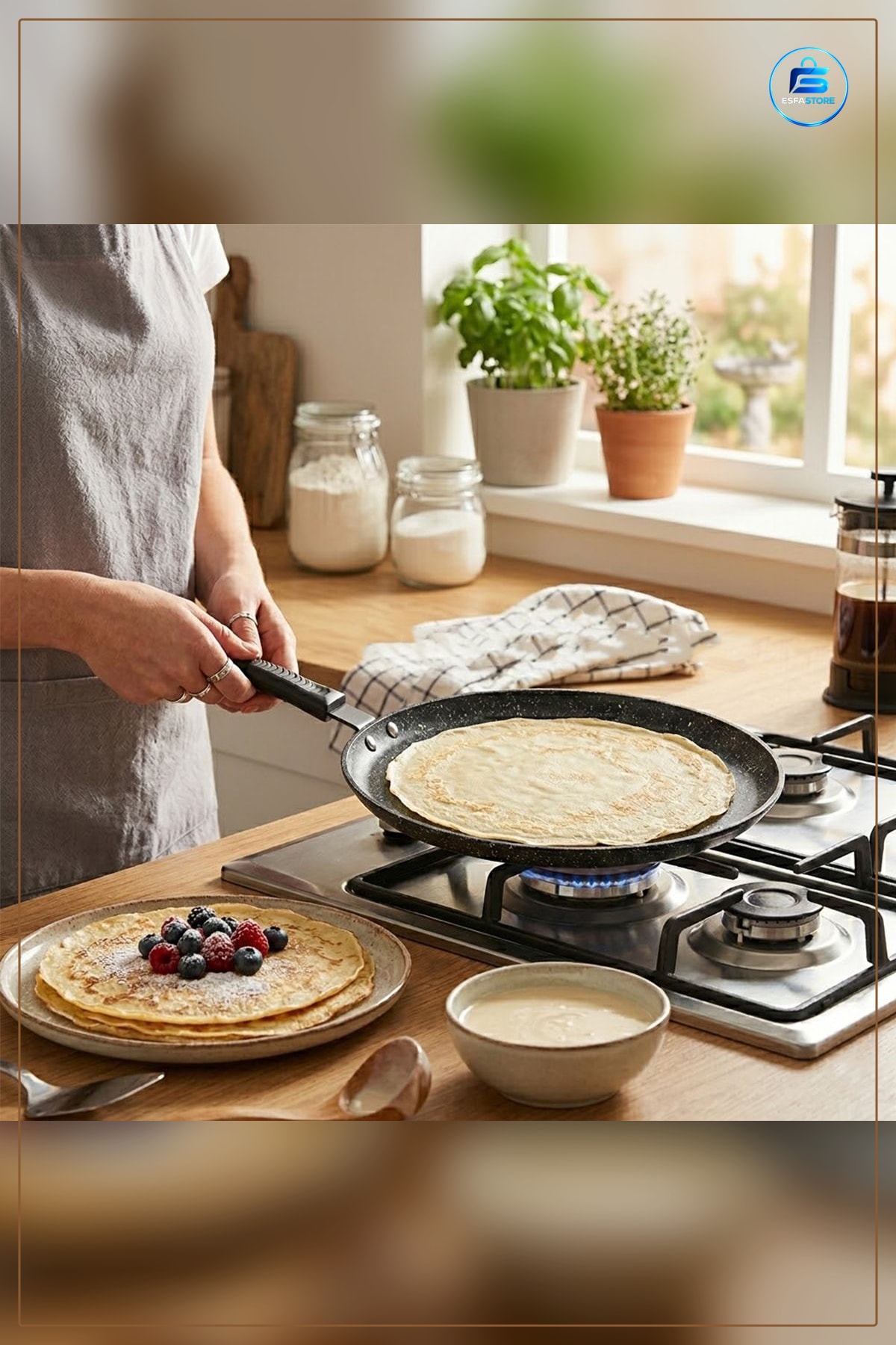 Döküm Krep Tava 30 cm Kaplamasız Pancake Gözleme Mutfak İçin İndüksiyon Uyumlu Fırında