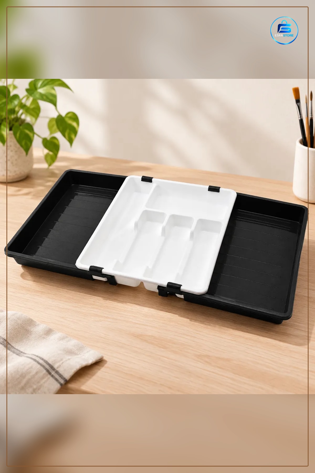 Ayarlanabilir Kayar Kaşıklık Çekmece İçi 36x69cm Mutfak Çatal Bıçak Düzenleyici Organizer