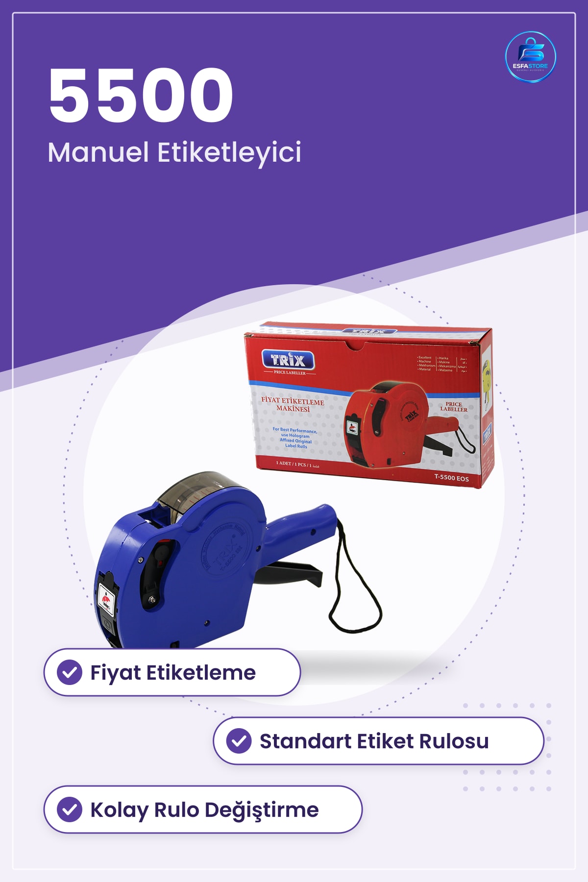 Etiket Makinesi Manuel Etiketleyici Fiyat Etiketleme Ofis Mağaza Depo Perakende Ekonomik