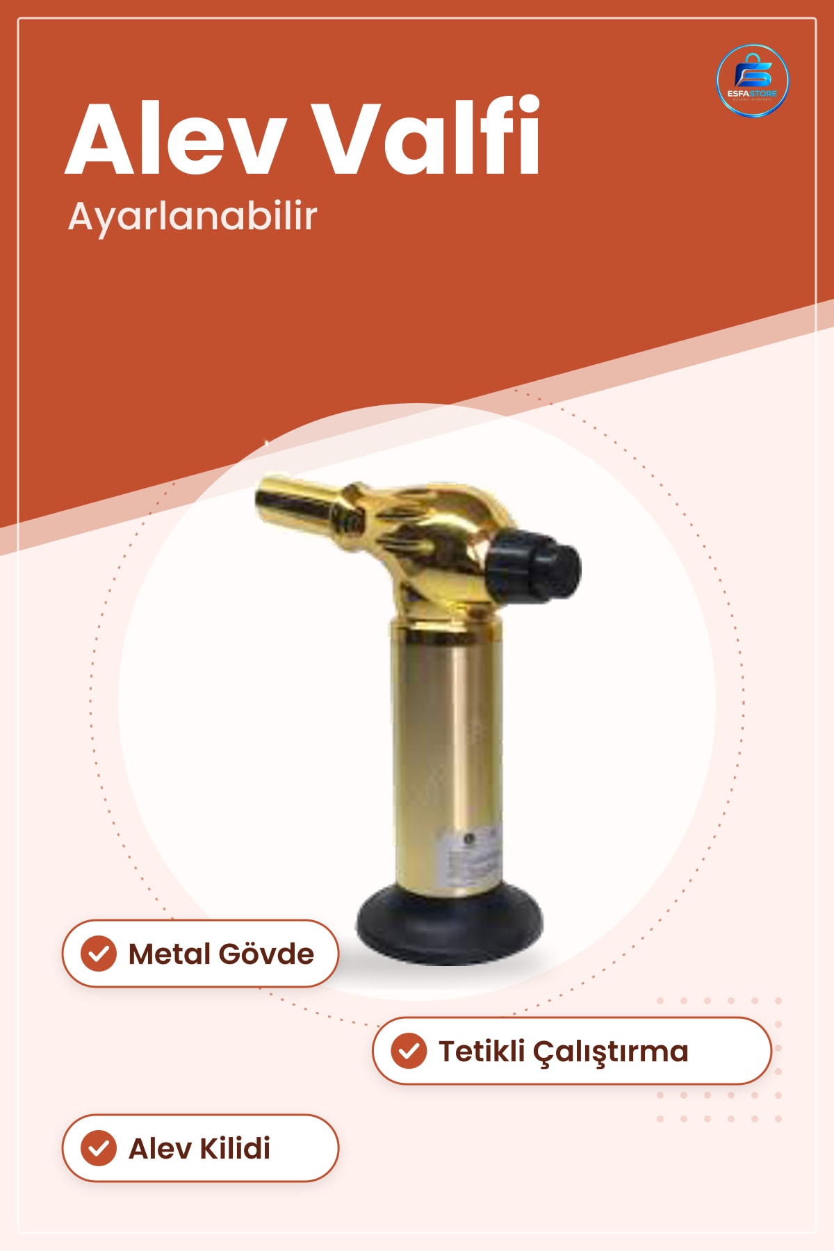 Pürmüz Ocak Çakmаğı Nargile Ayarlanabilir Alev Valfi Metal Gövde Mutfak ve Açık Hava
