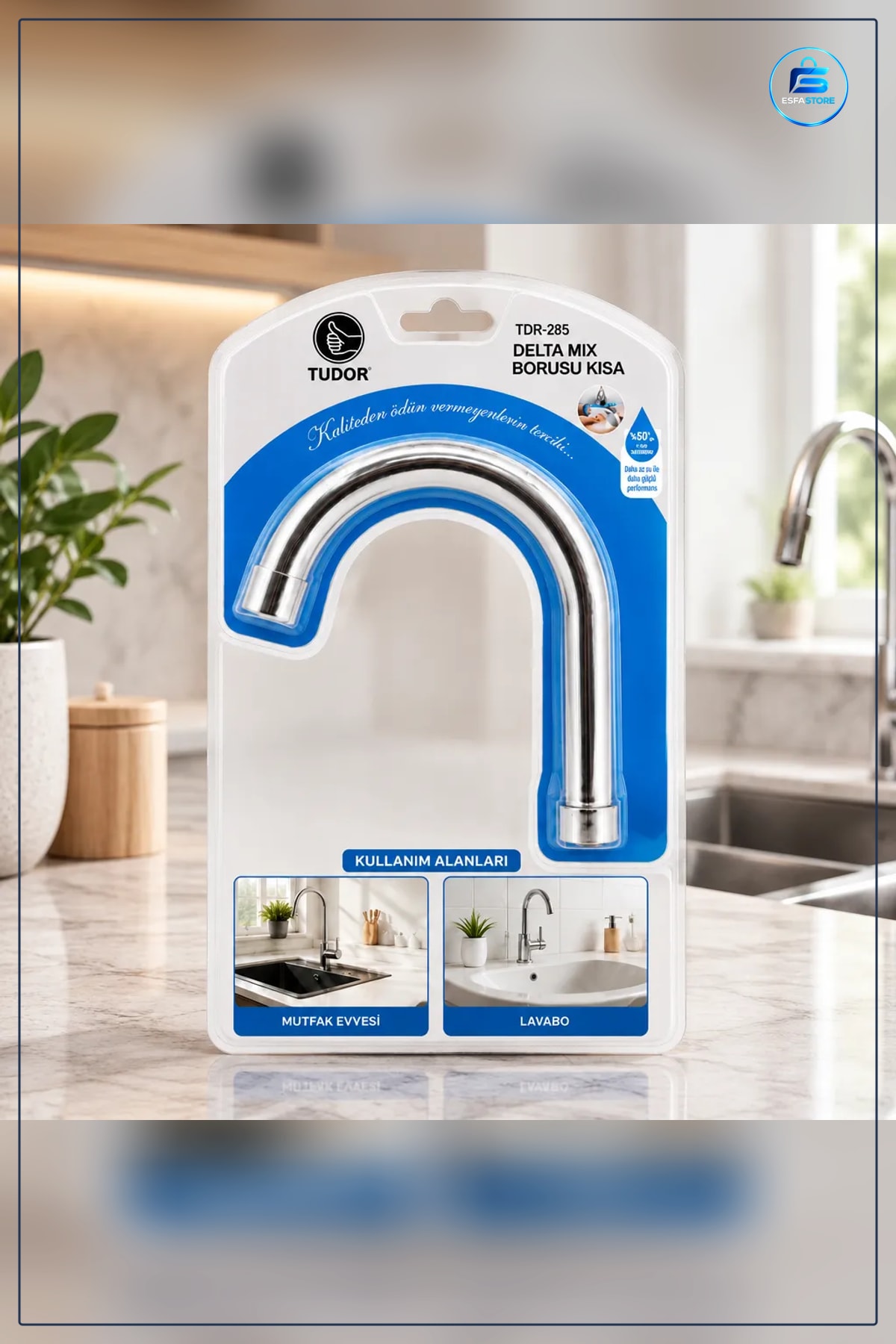 Kısa Krom Musluk Başlığı Evye Lavabo Batarya Borusu Süzgeçli Uç Delta Mix Vakumlu Mutfak Banyo
