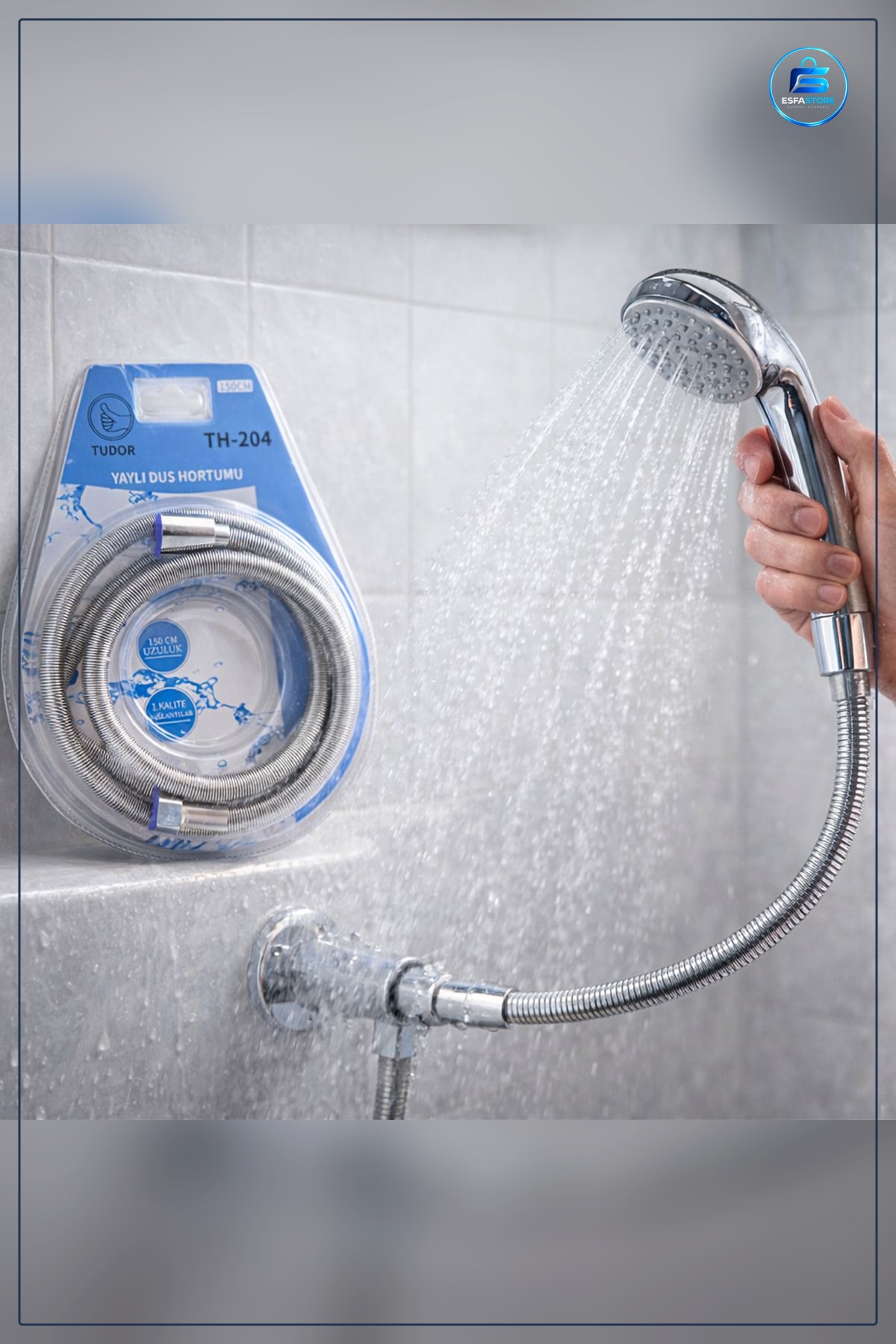 Yaylı Metal Duş Sistemi Hortumu 150 cm Banyo Esnek Spiral Bağlantı Uyumlu Dayanıklı