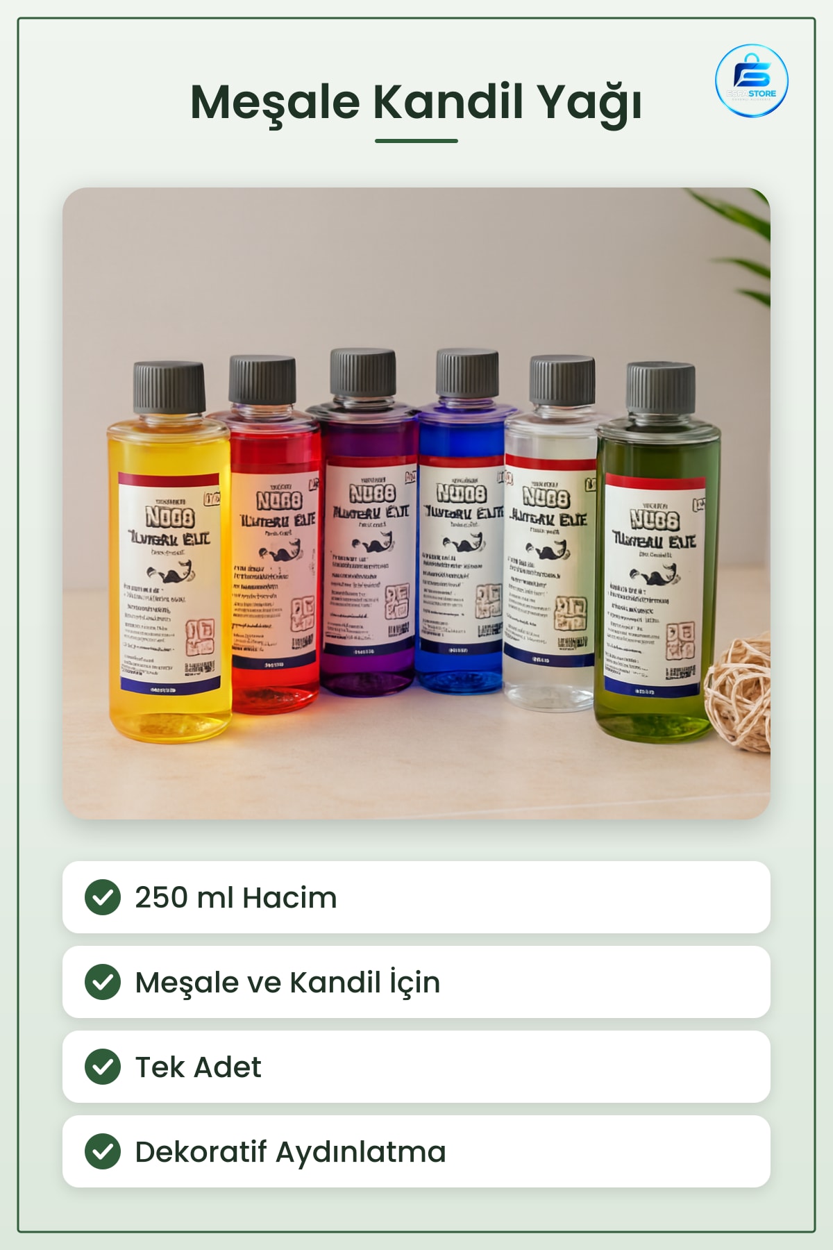 Meşale Yakıtı Kandil Yağı 250 ml Bahçe Dekorasyonu İçin Dekoratif Aydınlatma Tek Adet