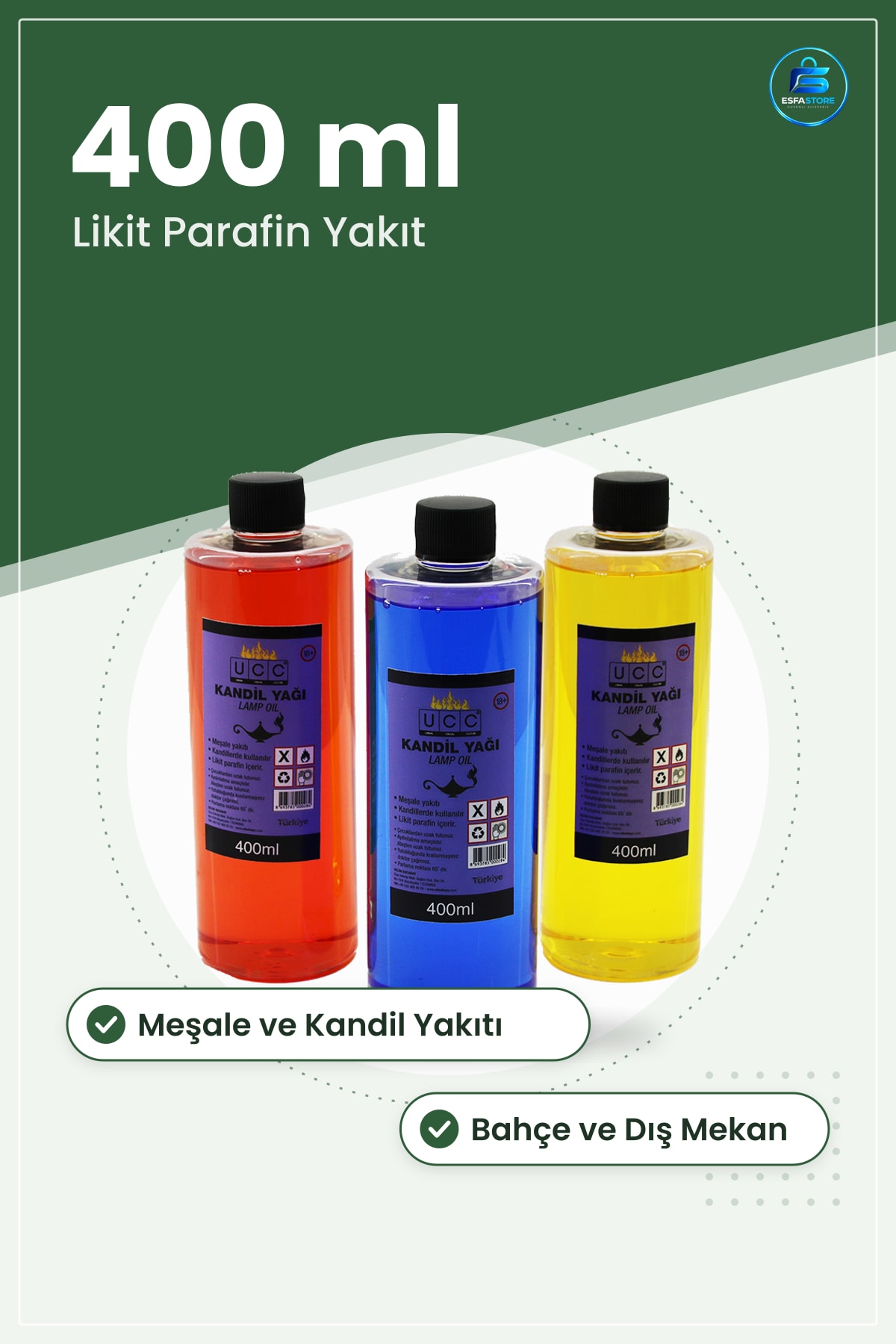 Meşale Yakıtı Kandil Yağı 400 ml Likit Parafin Bahçe Dekorasyonu 1 Adet Dış Mekan Aydınlatma