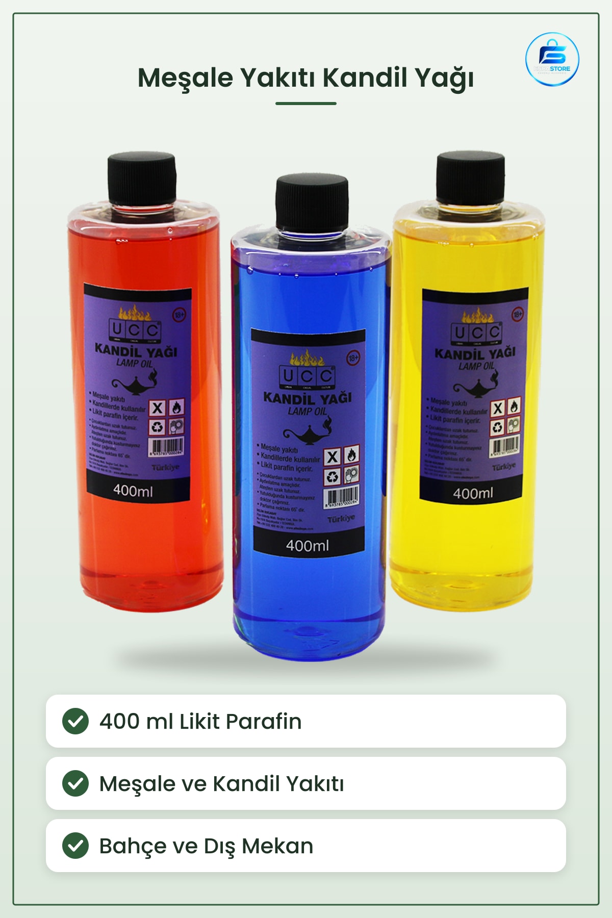 Meşale Yakıtı Kandil Yağı 400 ml Likit Parafin Bahçe Dekorasyonu 1 Adet Dış Mekan Aydınlatma