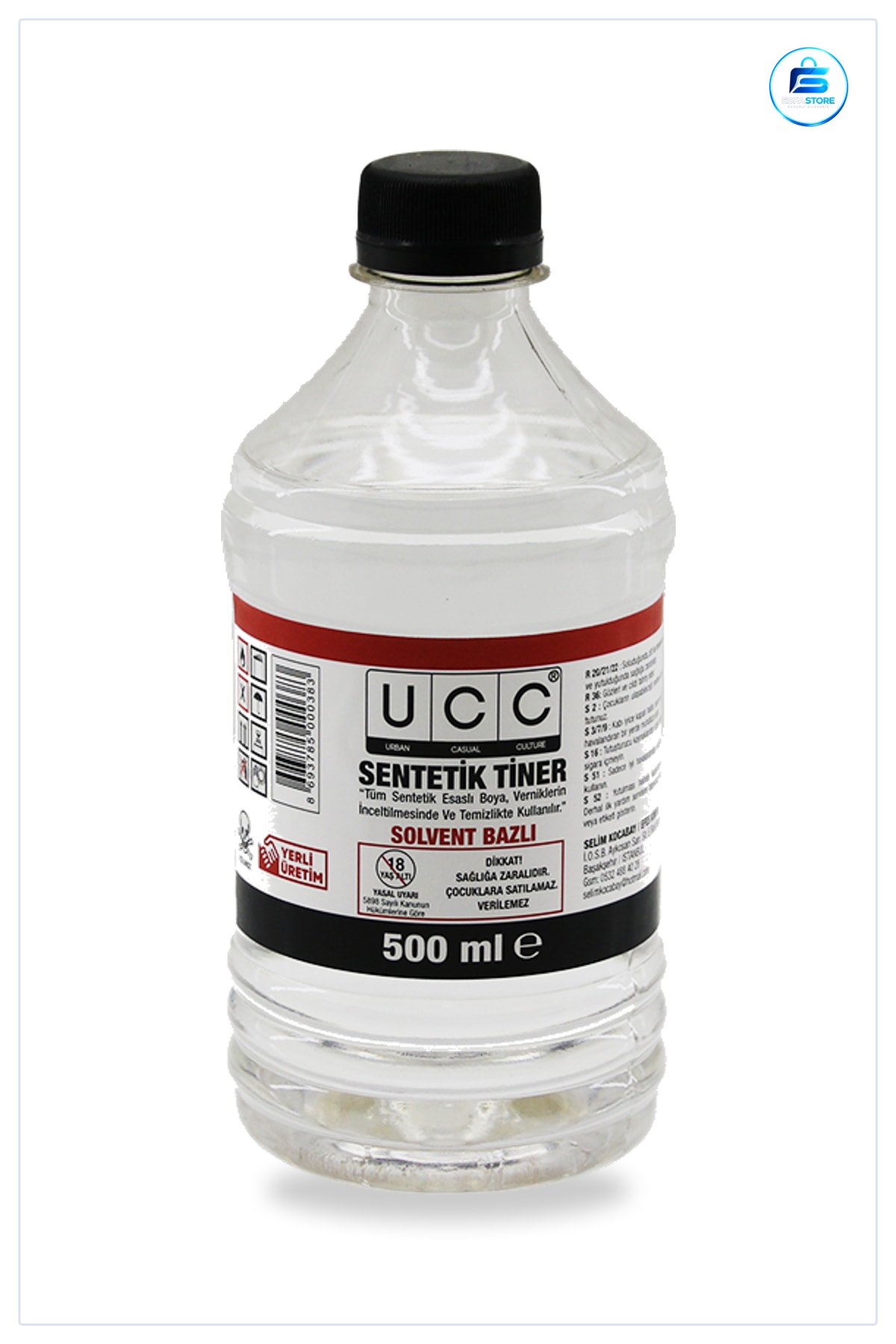 Sentetik Tiner 500 ml Solvent Bazlı Boya İnceltici ve Çözücü Yağ Reçine Kalıntı Temizleyici