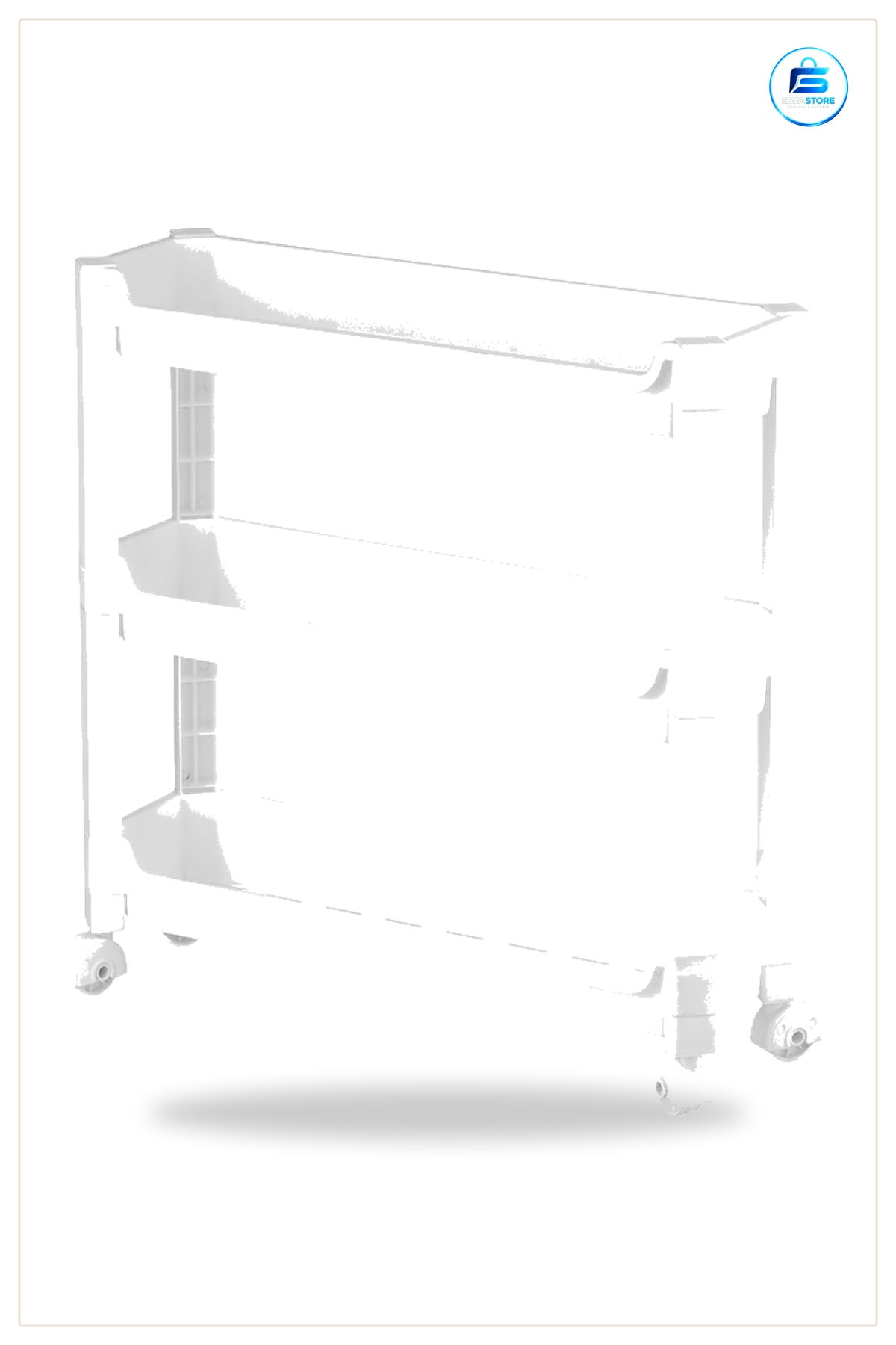 3 Katlı Tekerlekli Dolap İçi Düzenleyici Raf 465x145x480 mm Mutfak Banyo Ofis Sepet Organizer