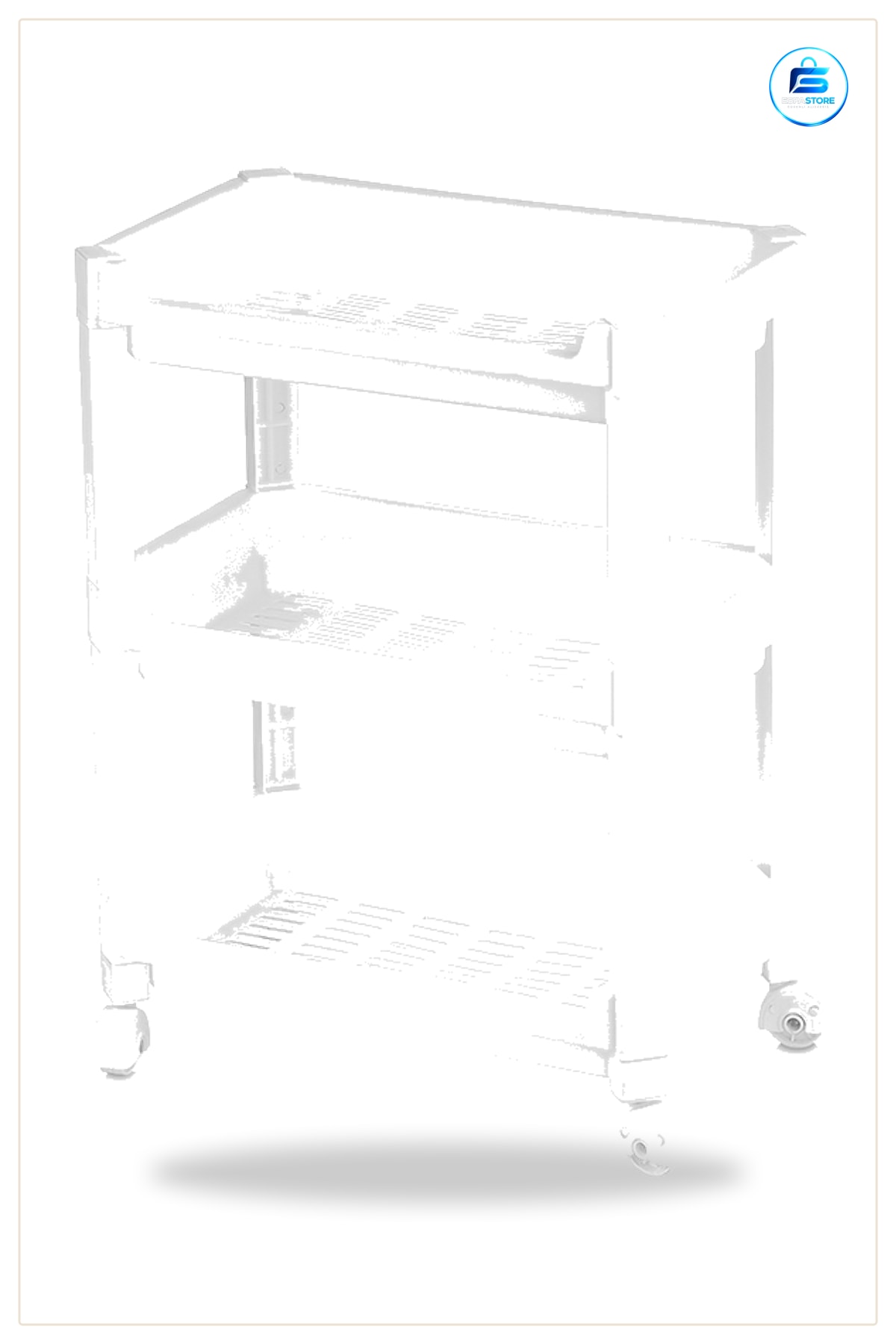 Sepet Organizer Raf 3 Katlı Tekerlekli 352x220x480 mm Mutfak Banyo Çocuk Odası Düzenleyici Ofis