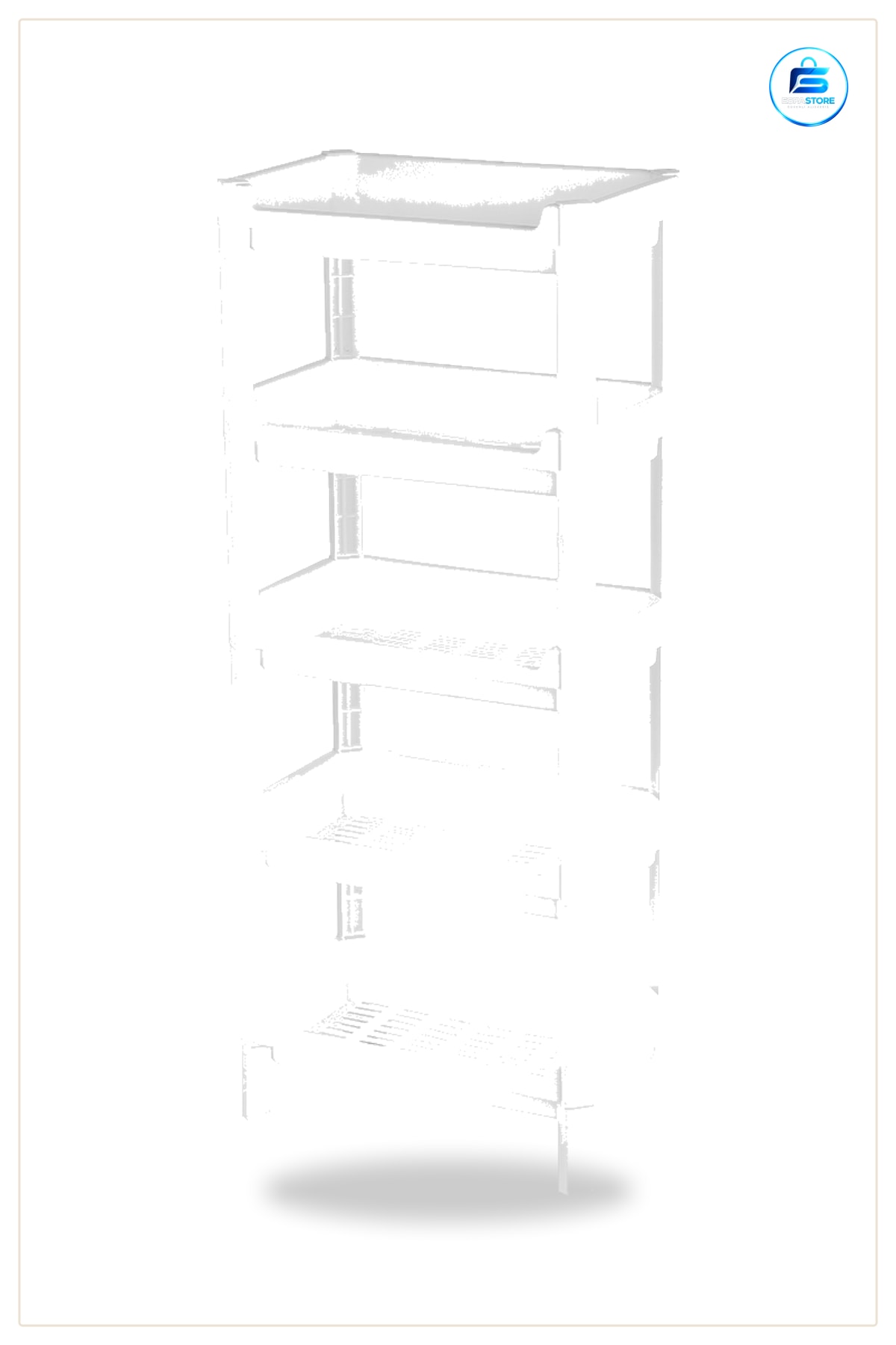 Dolap İçi Düzenleyici 5 Katlı Sepet Raf Organizer 355x220x870 mm Mutfak Banyo Balkon Ofis