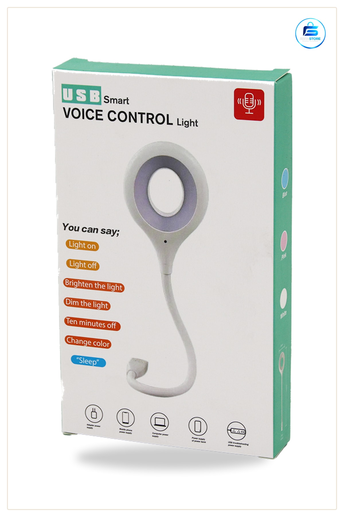 Ses Kontrollü Gece Lambası Mini USB LED Yuvarlak Akrobat Kollu Masa Okuma Işığı Ofis Bilgisayar