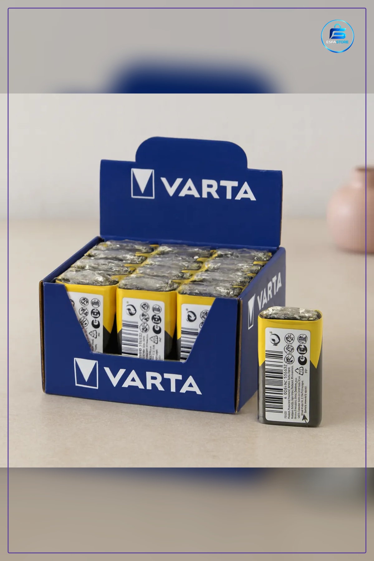 9V E Block Alkalin Pil 12'li Kutu Paket Kare Batarya Elektronik Cihazlar İçin Ev ve Ofis