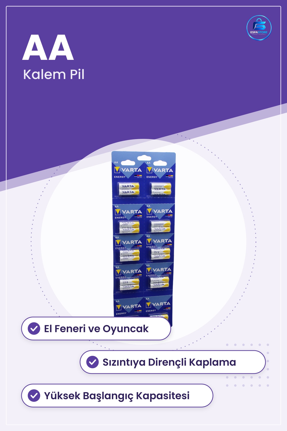 Alkalin AA Kalem Pil Uzaktan Kumanda Duvar Saati El Feneri Oyuncak Ev Elektroniği İçin Dayanıklı