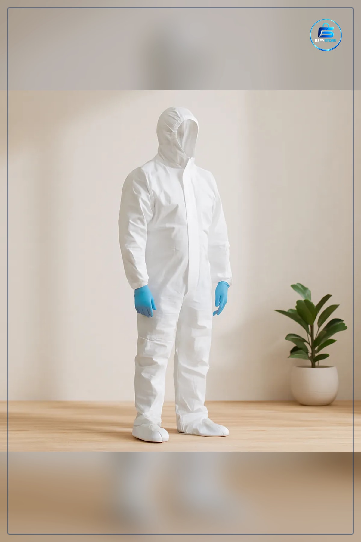 Koruyucu Tulum İş Güvenliği Elbisesi Non Woven Beyaz XL Hafif Nefes Alabilir Kapüşonlu Endüstriyel