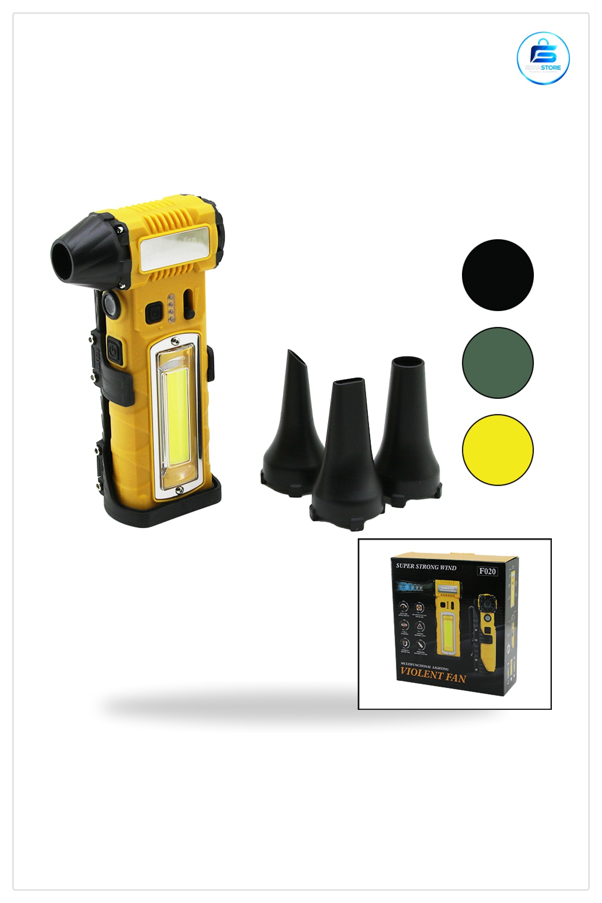Araç İçi Süpürge Şarjlı Mini Turbo Fan 3 Uç Kademeli Hız Fenerli Manyetik Stand Oto Temizlik