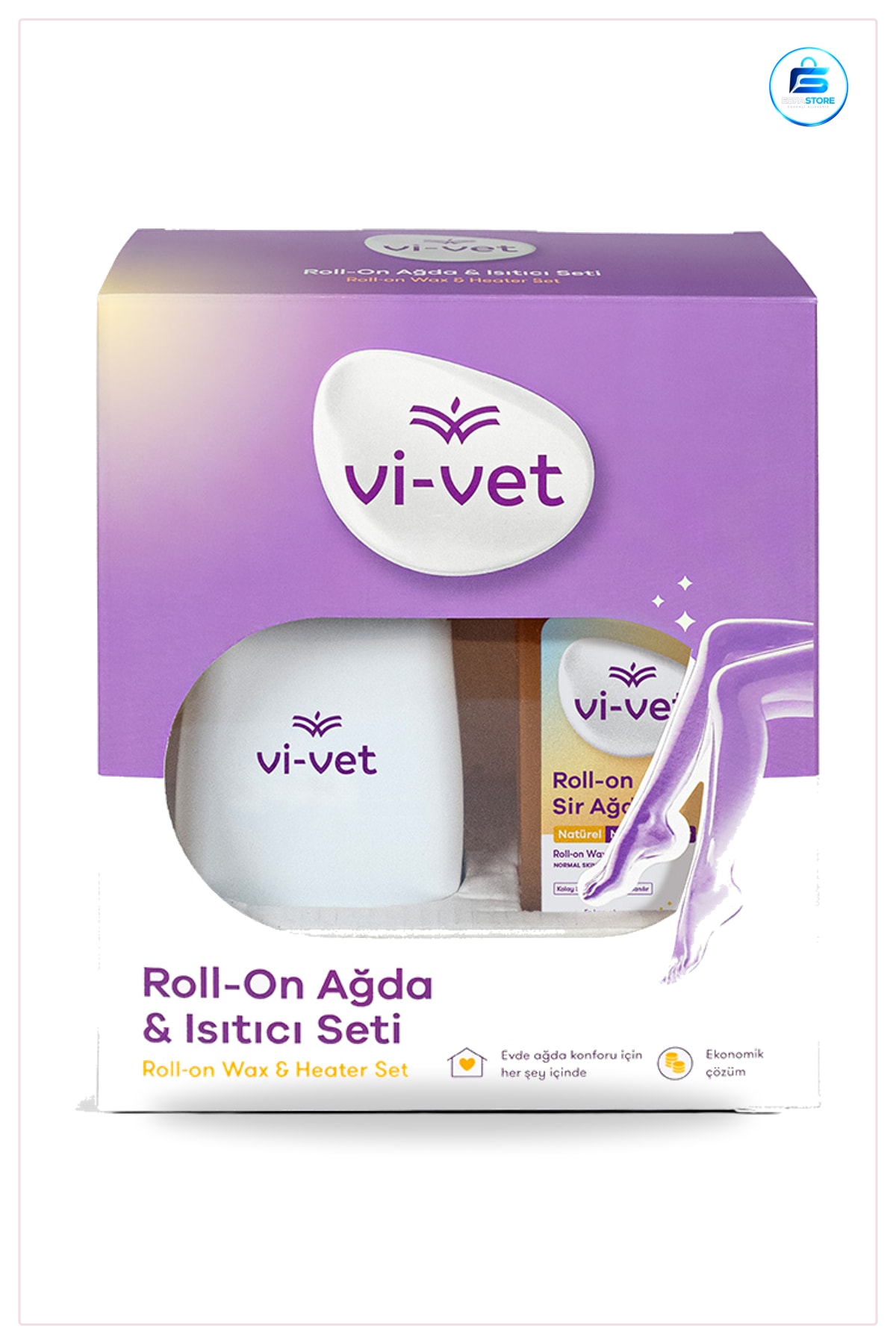 Ağda Isıtıcı Seti 2 Roll On Kartuş Evde Tüy Alma Hızlı Isınma Taşınabilir Seramik Kaplı