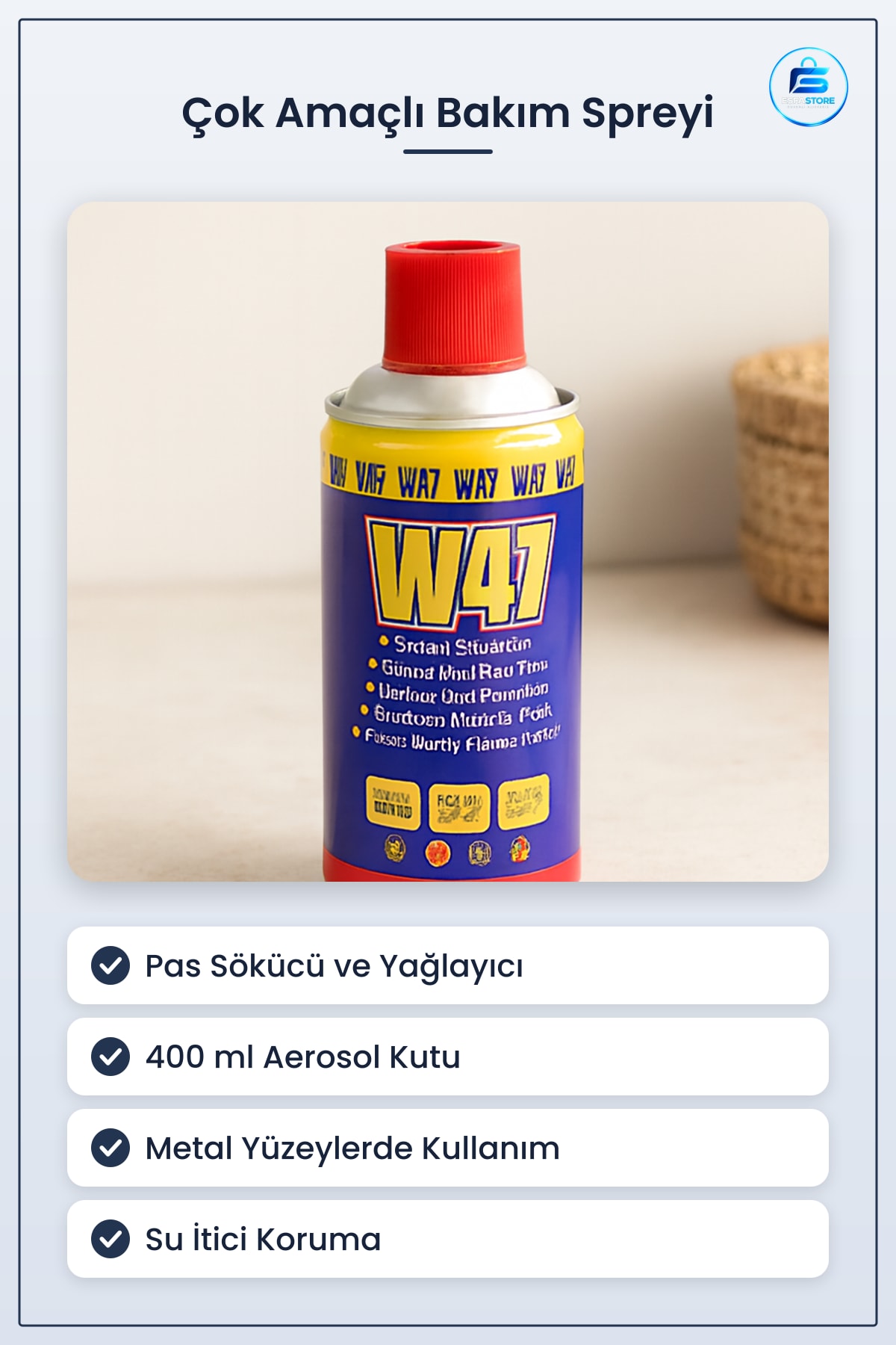 Genel Bakım Spreyi 400 ml Çok Amaçlı Pas Sökücü Yağlayıcı Su İtici Koruma Hırdavat Metal