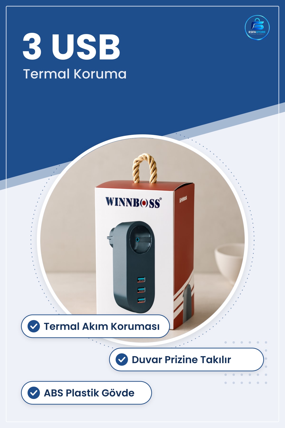 Duvar Tipi Priz ve USB Portlu Termal Akım Korumalı Şarj Aleti Ev Ofis İçin Güvenli Kullanım
