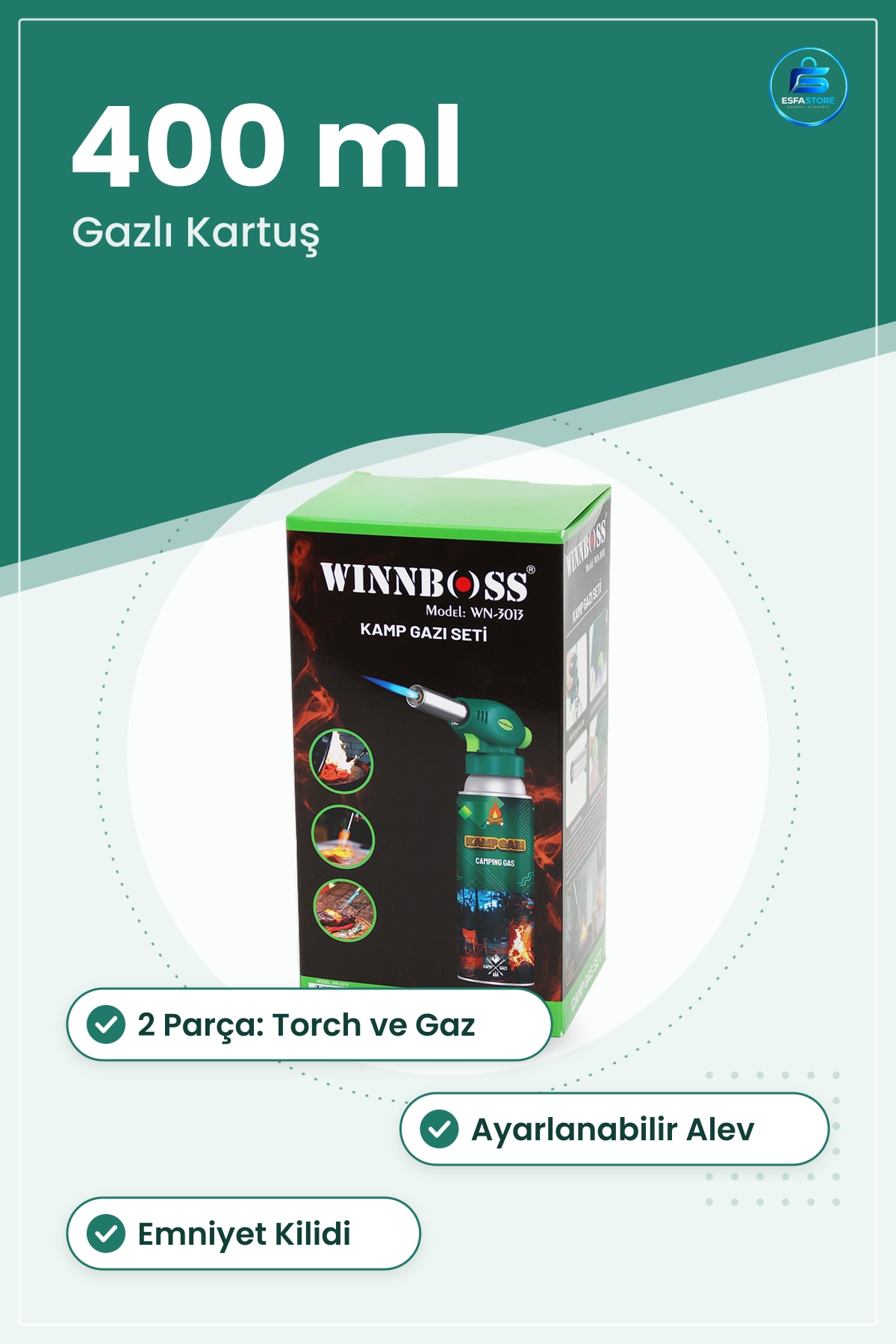 Pürmüz Seti 2 Parça Torch Başlık 400ml Gazlı Profesyonel Kamp Ocakları Mutfak Atölye