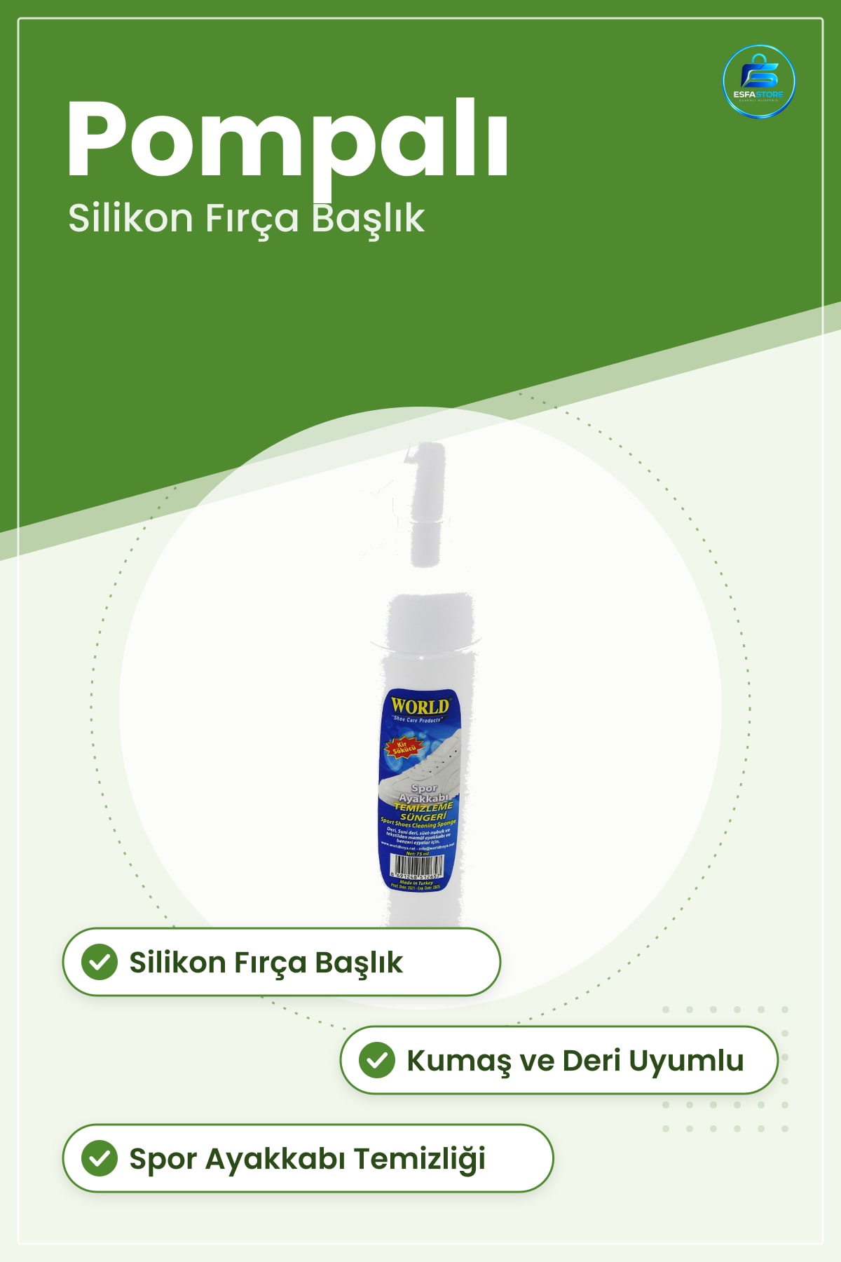 Ayakkabı Bakım Köpüğü Spor Temizleme Silikon Fırça Başlıklı Pompalı Kumaş Deri Uyumlu Kir Çözücü