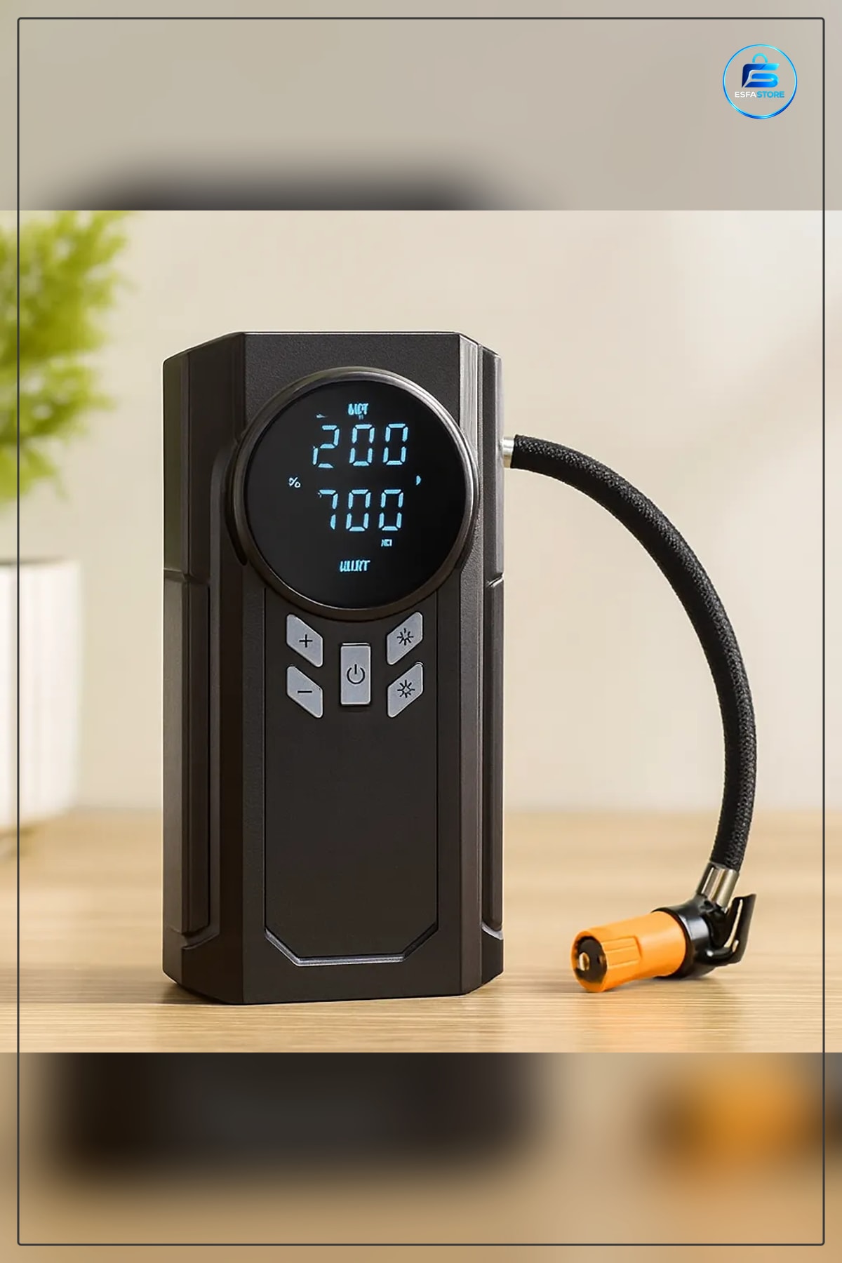 Araç Kompresörü 4 in 1 Akü Takviyeli 12V Dijital Ekranlı Lastik Şişirme Pompası Powerbank Fener