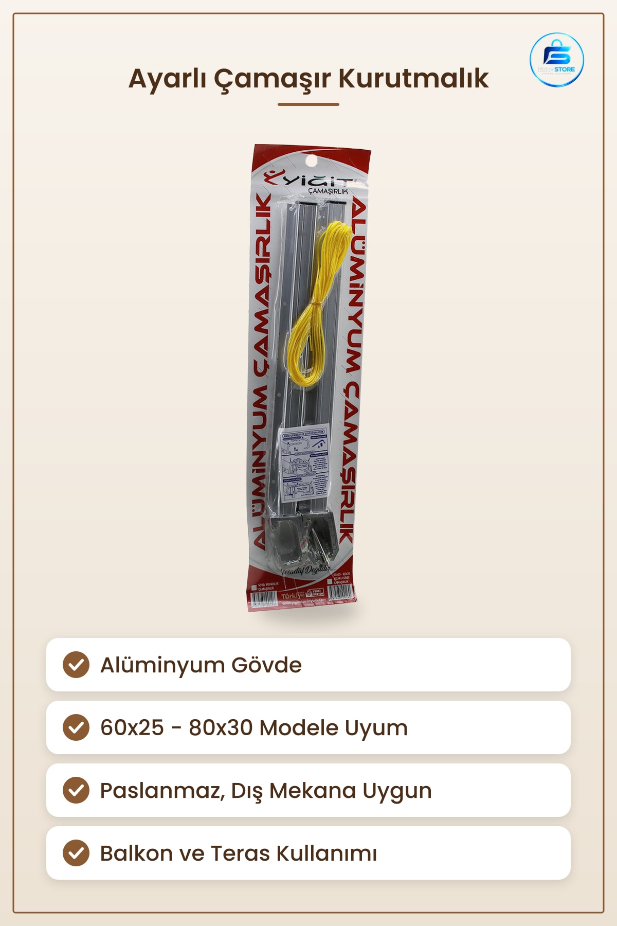 Çamaşır Kurutmalık Ayarlı Alüminyum ila Uyumlu Balkon Çamaşırlığı Kurutma Askısı