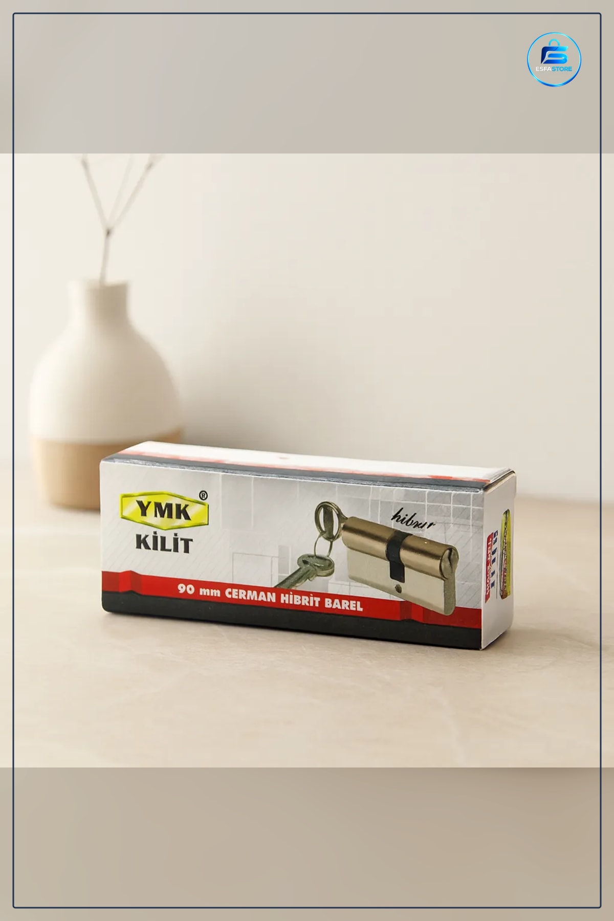 Barel Kilit 90mm Nikel Saten Hibrit Kapı Kilidi Ev İş Yeri Güvenlik Silindir Yuvalı Cerman